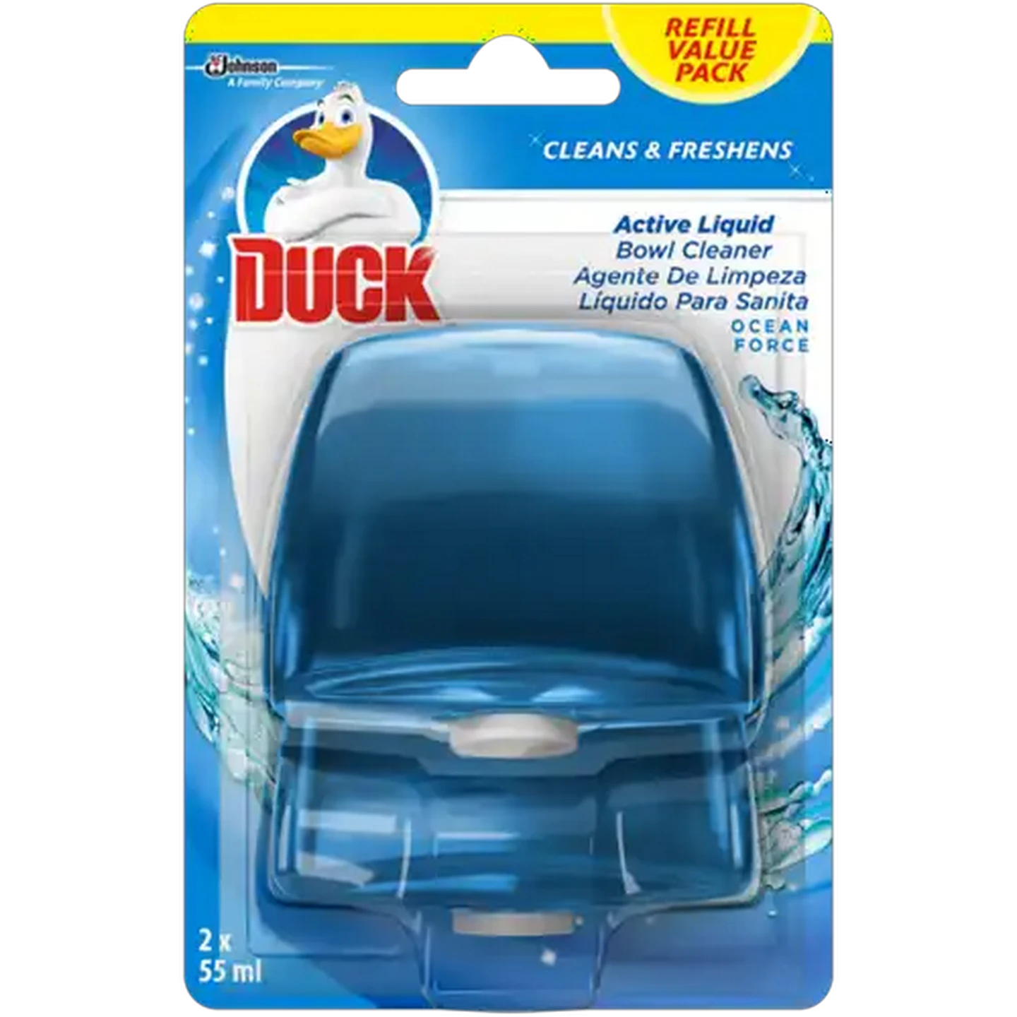 Image of Duck Ocean Force Scented Active Liquid Toilet Cleaner 2 x 55ml