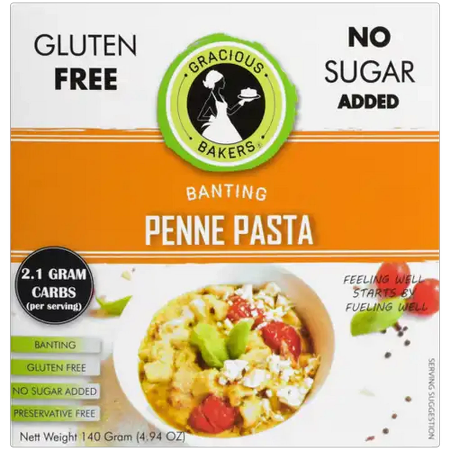 Image of Gracious Bakers Banting Penne Pasta 140g