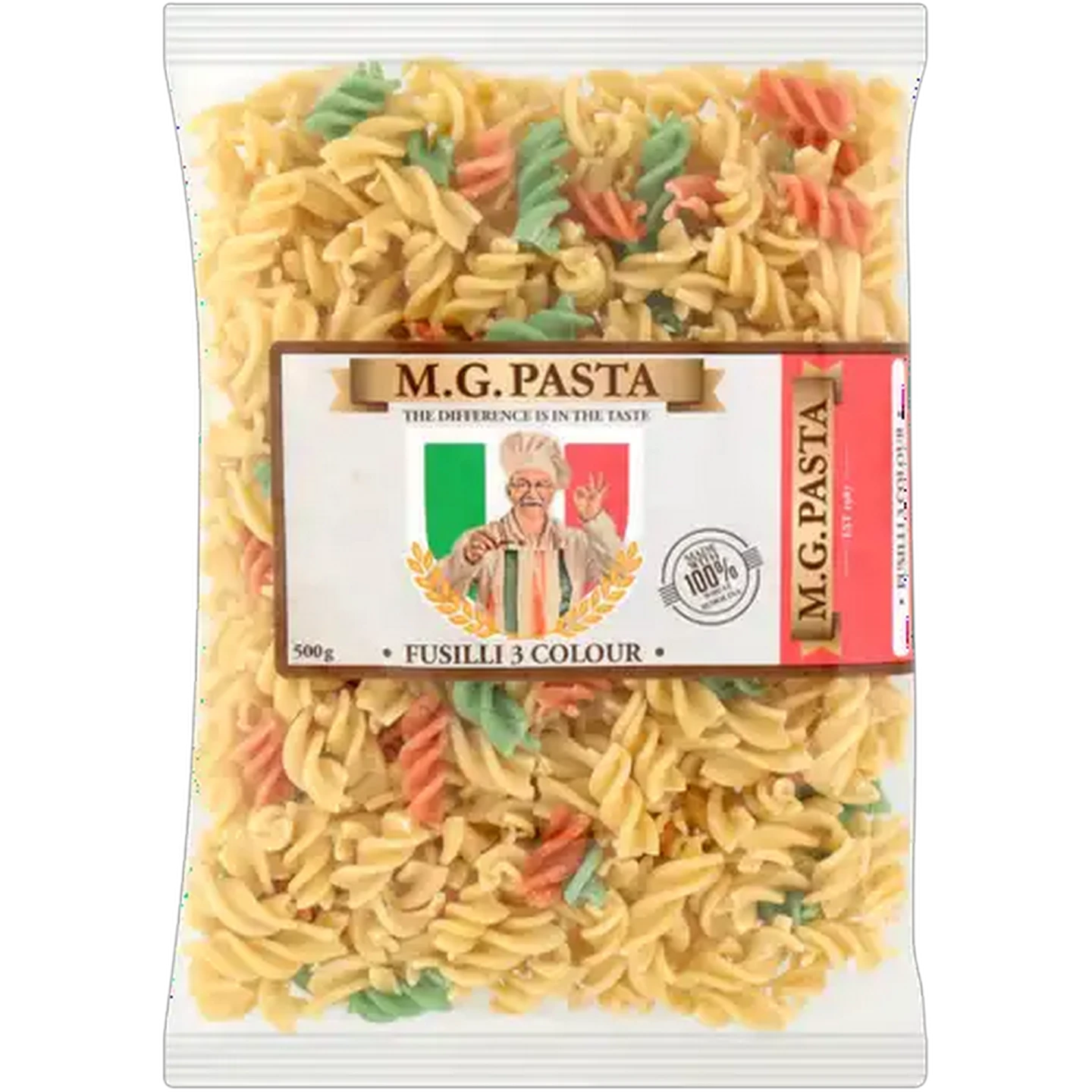 Image of M.G. Pasta 3 Colour Fusilli 500g