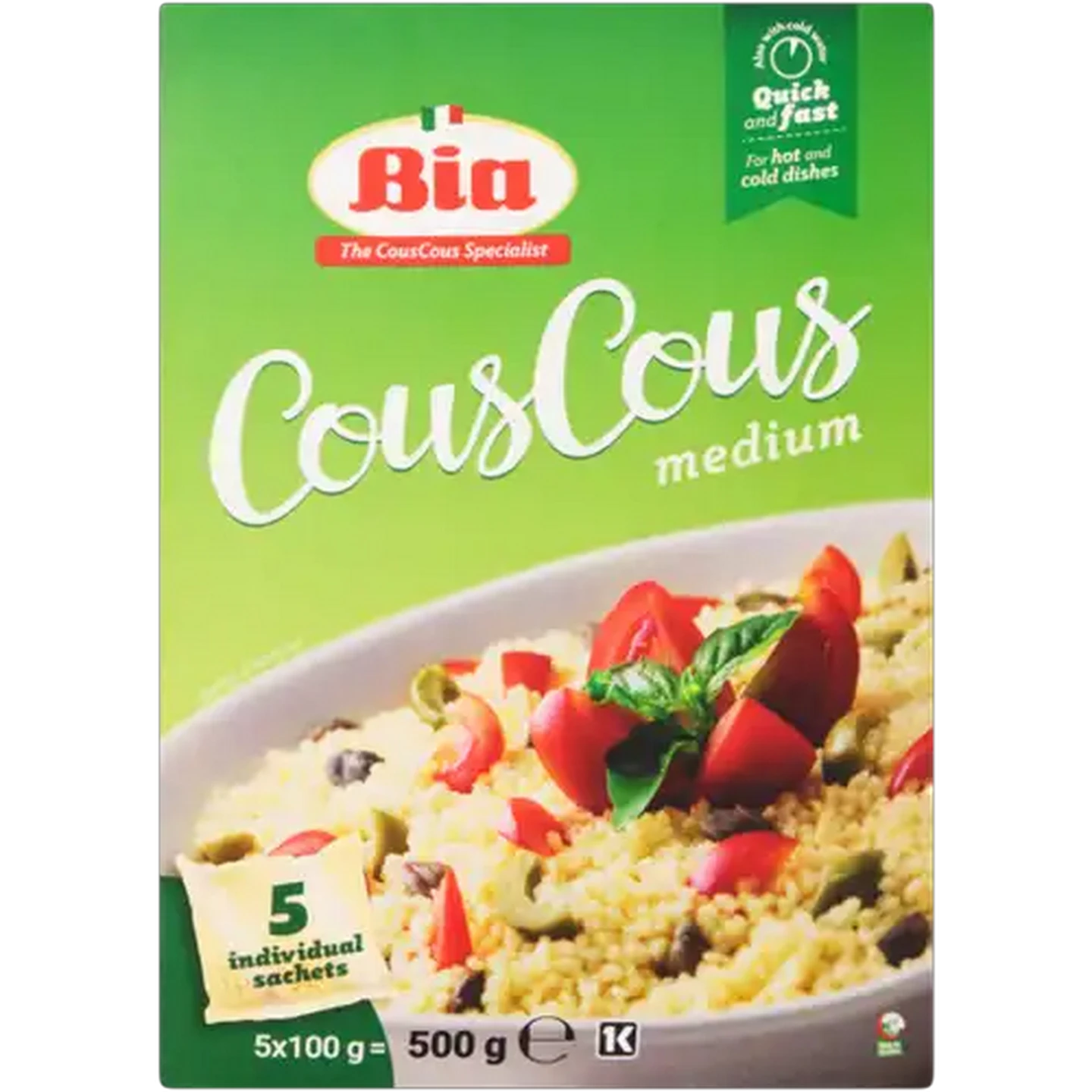 Image of Bacchini 5 Individual Medium Couscous Sachets 500g
