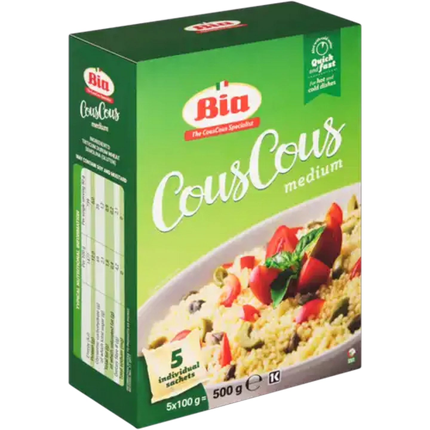 Image of Bacchini 5 Individual Medium Couscous Sachets 500g