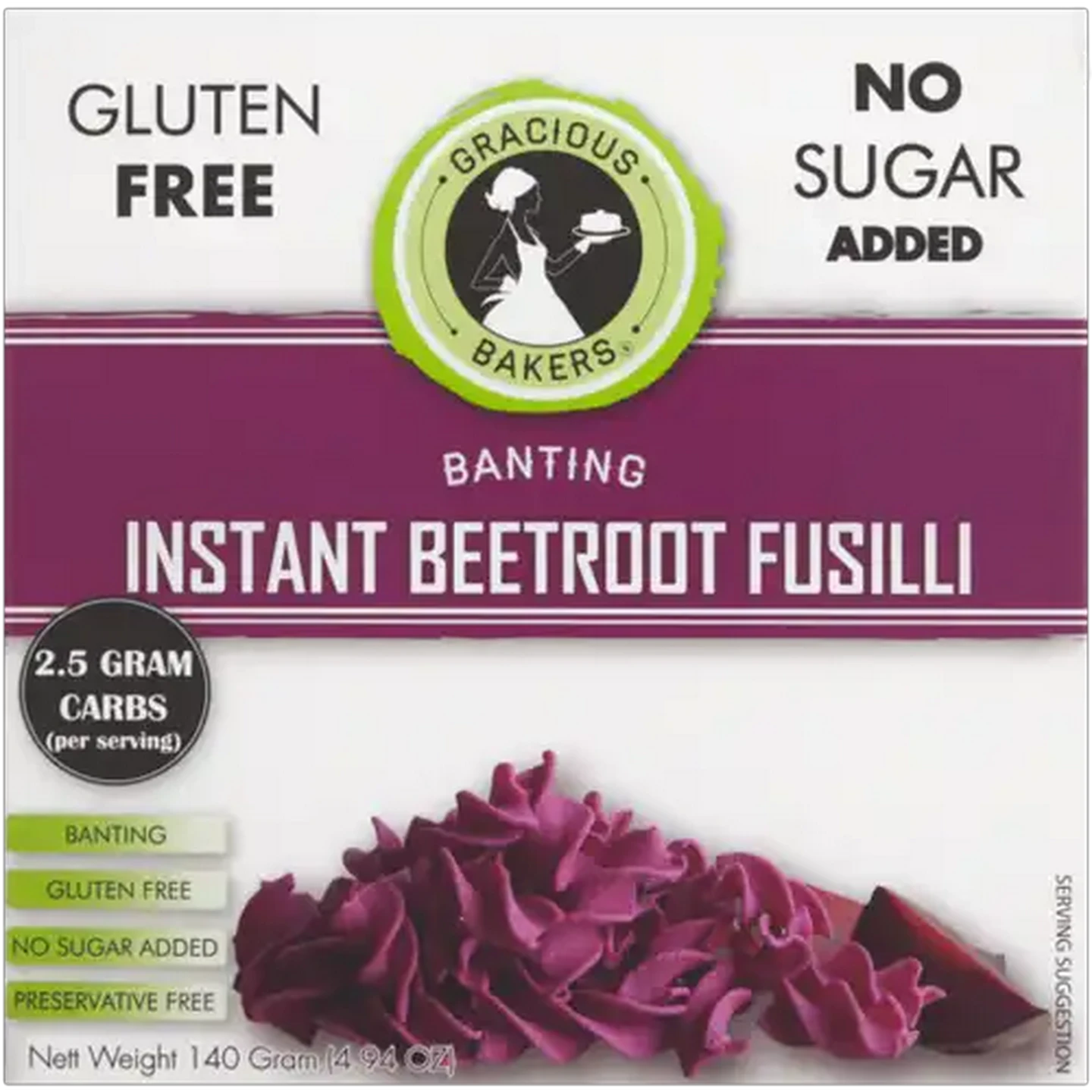 Image of Gracious Bakers Instant Beetroot Fusilli 140g