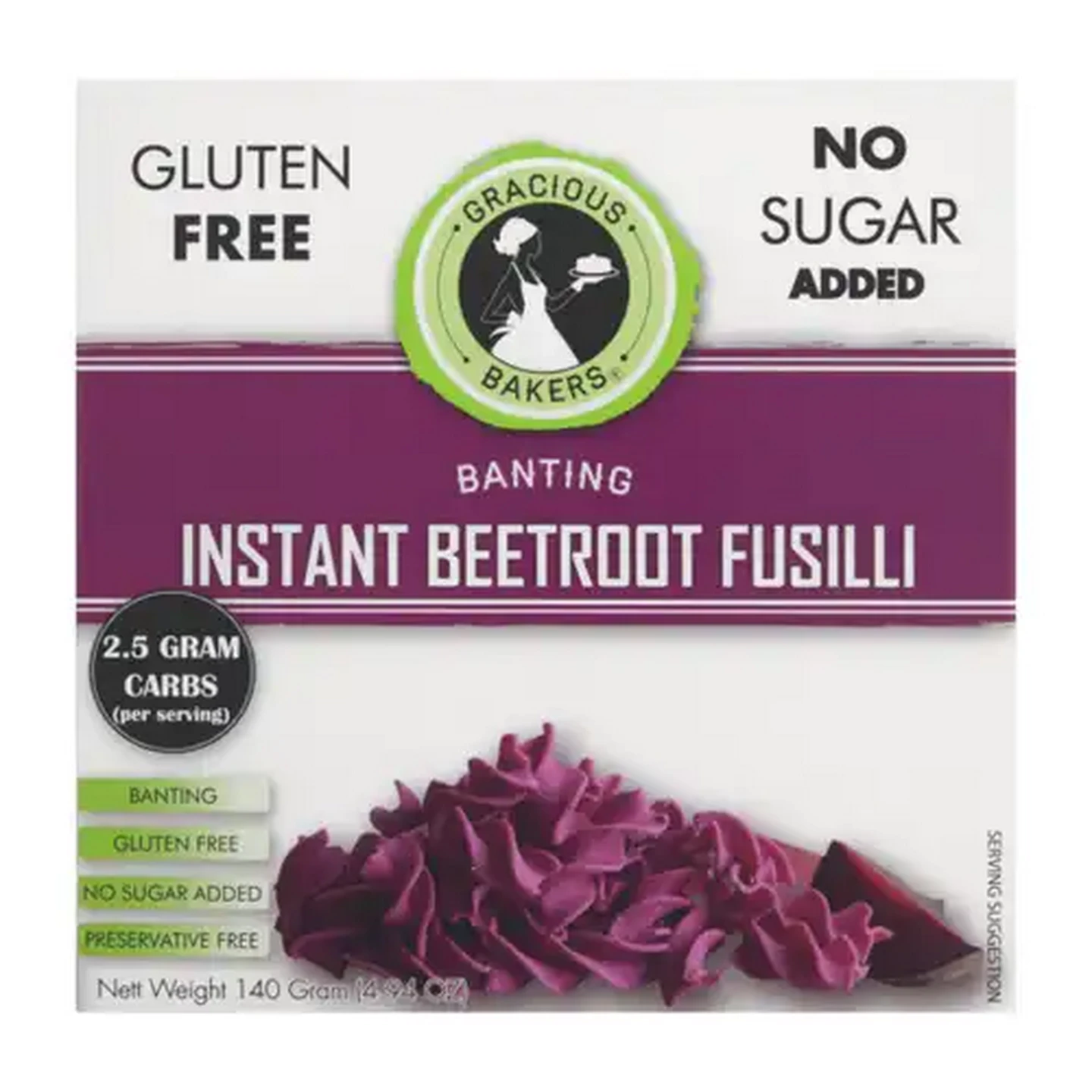 Image of Gracious Bakers Instant Beetroot Fusilli 140g