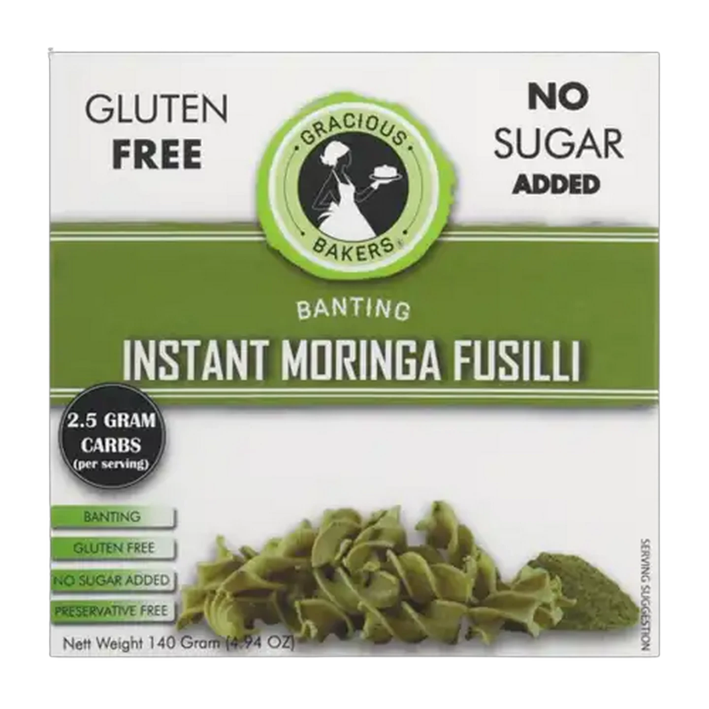 Image of Gracious Bakers Instant Moringa Fusilli 140g