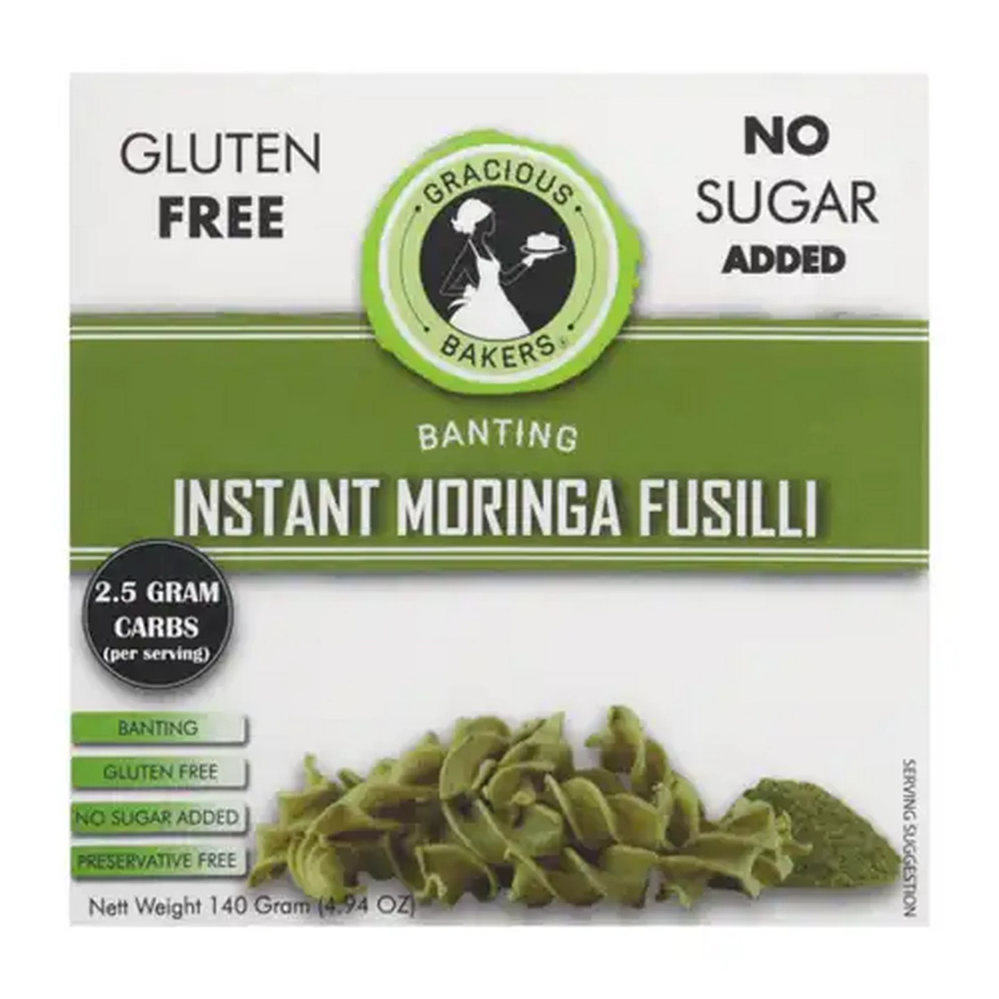 Image of Gracious Bakers Instant Moringa Fusilli 140g