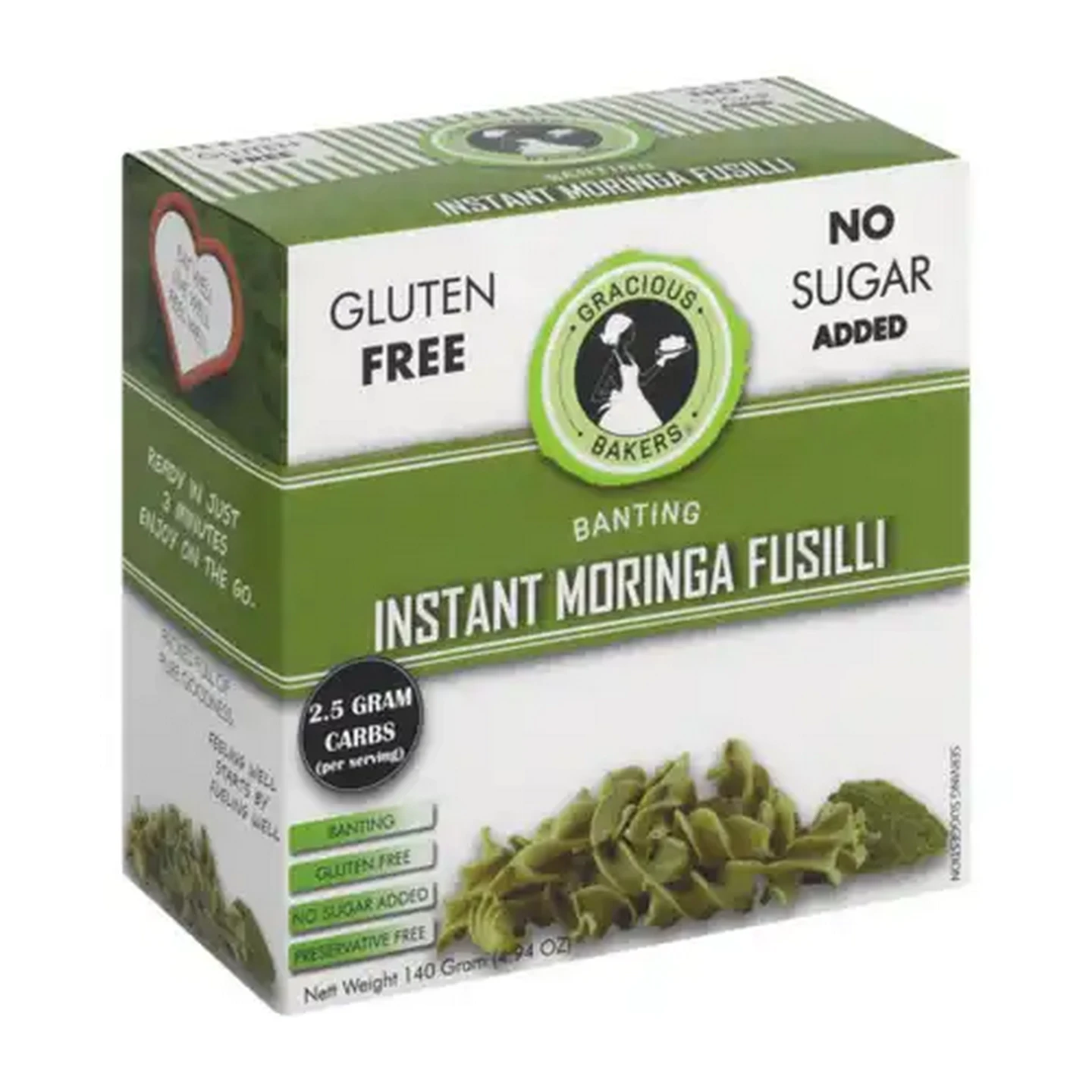 Image of Gracious Bakers Instant Moringa Fusilli 140g