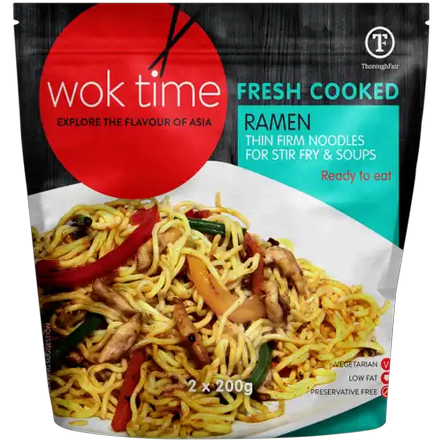 Image of Wok Time Fresh Cooked Ramen Noodles 2 x 200g