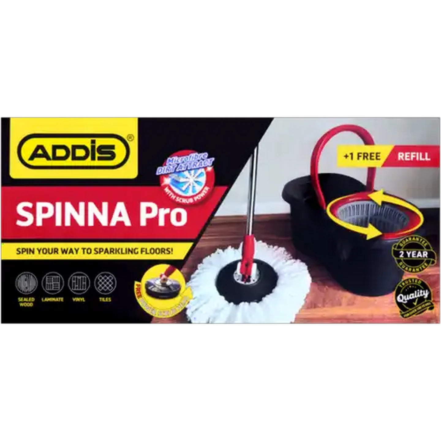 Image of ADDIS Spinna Pro Microfibre Mop