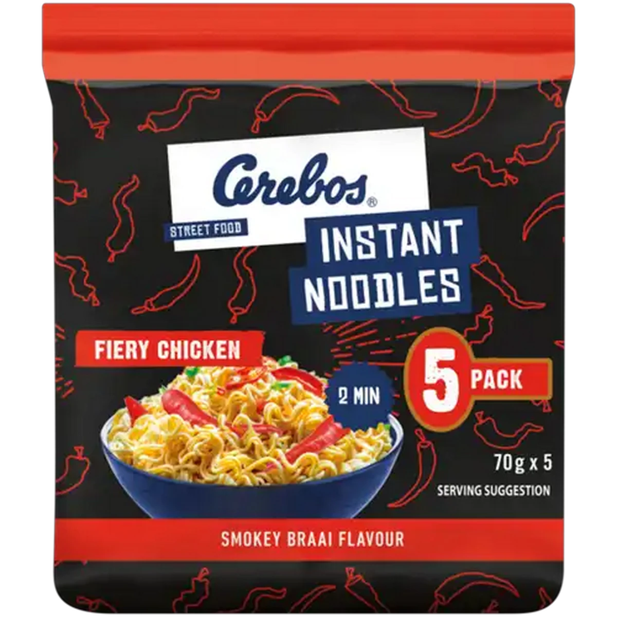 Checkers Sixty60 | Cerebos Fiery Chicken Instant Noodles 5 x 70g
