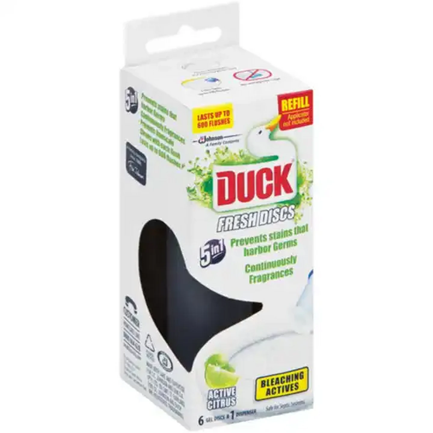 Image of Duck Fresh Discs Active Citrus 5-in-1 Gel Disc Toilet Cleaner Refill