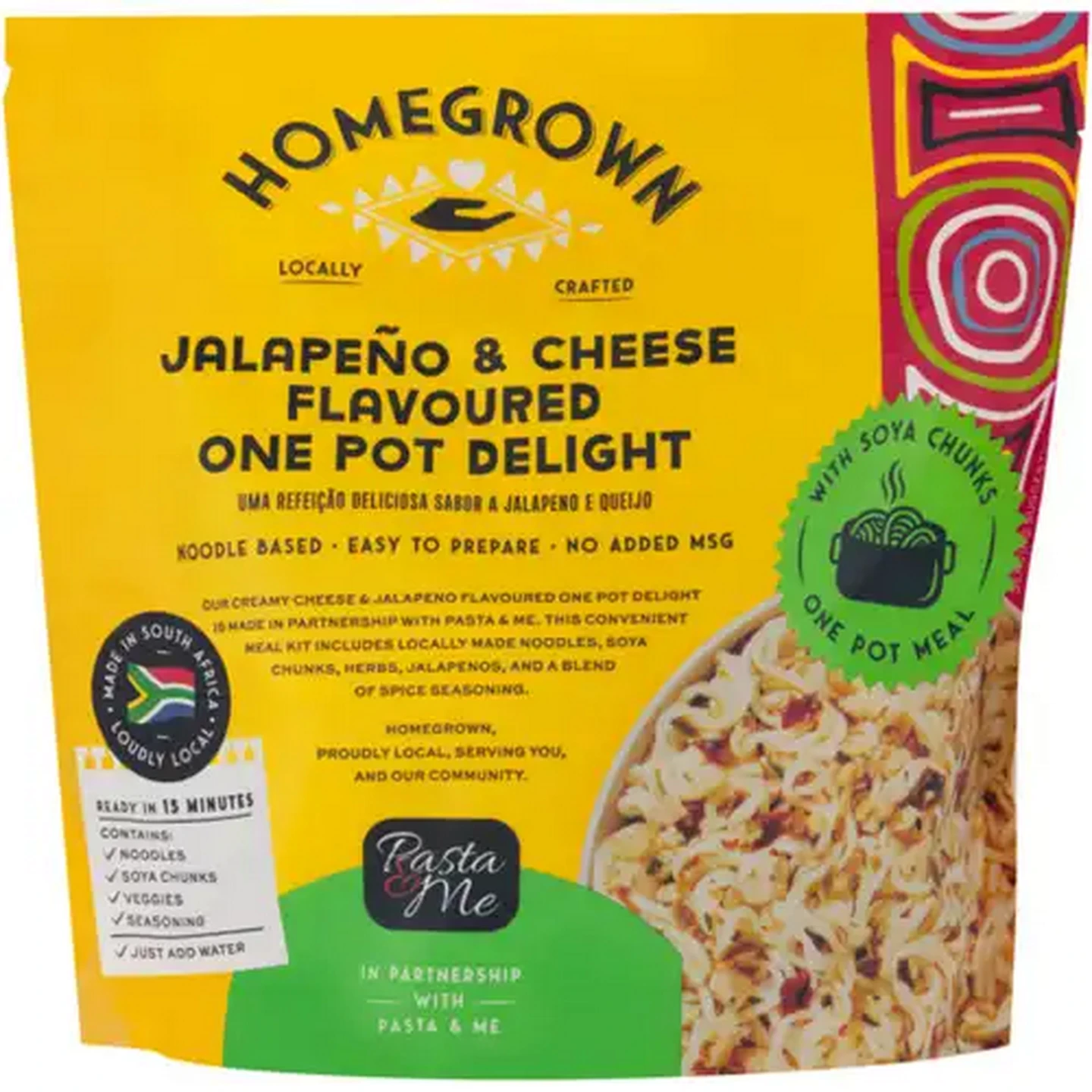 Image of Homegrown Pasta & Me Jalapeño & Cheese Flavoured One Pot Delight 350g