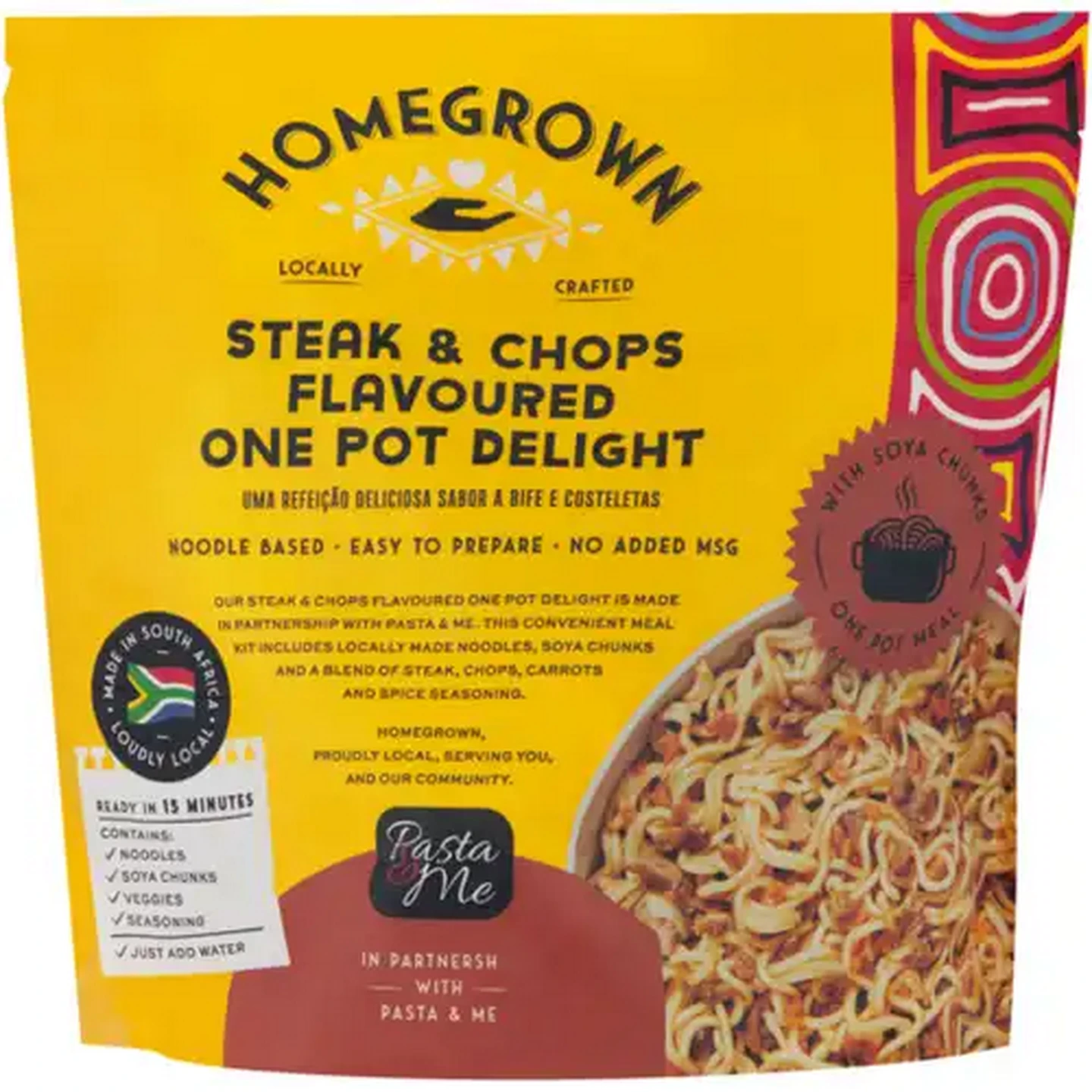 Image of Homegrown Pasta & Me Steak & Chops Flavoured One Pot Delight 350g