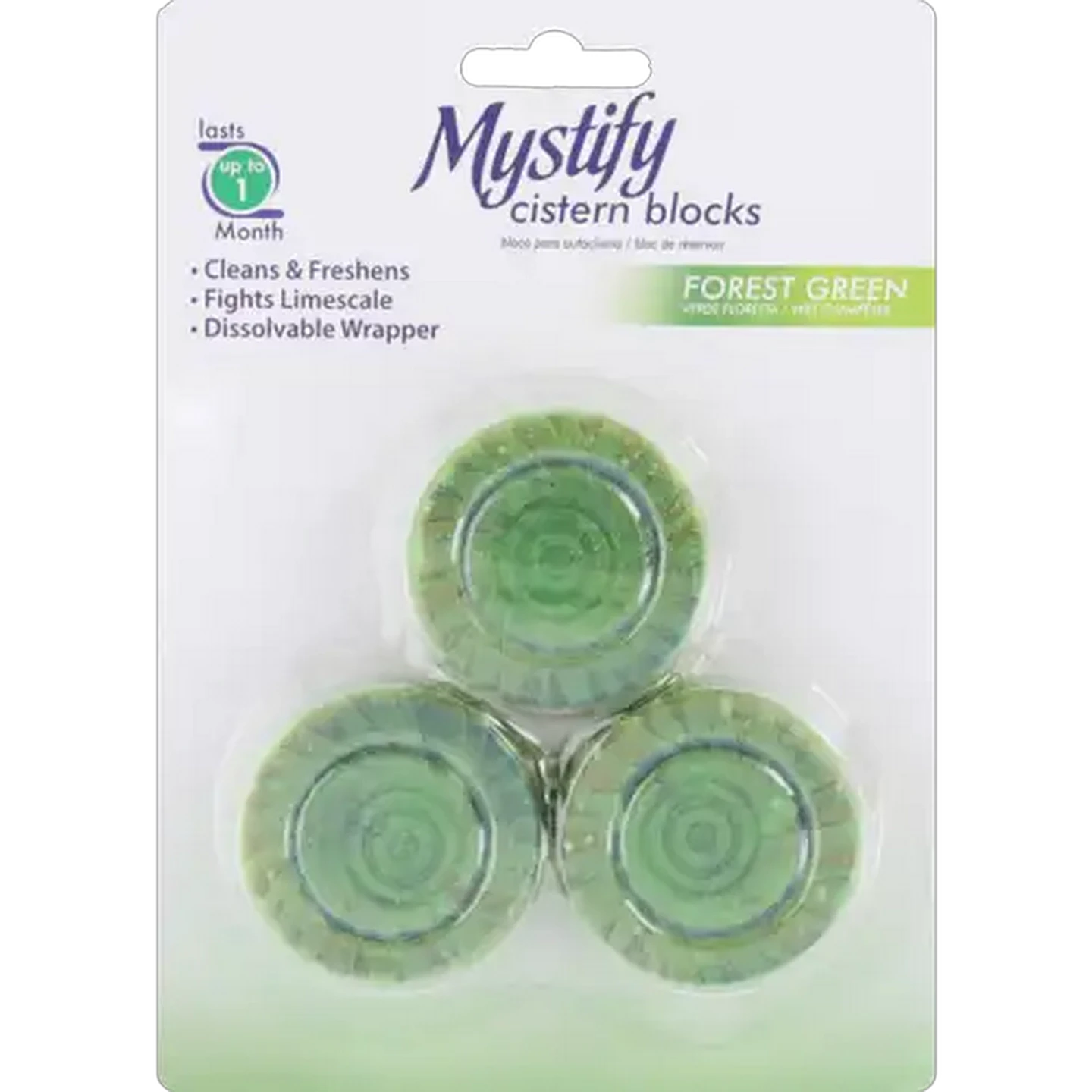 Image of Mystify Green Block Toilet Cleaner 3 x 50g