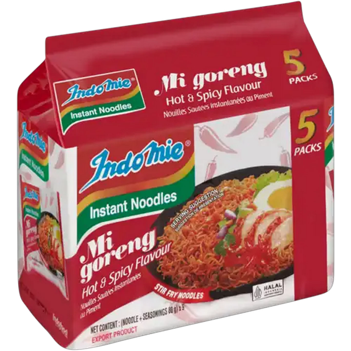 Image of Indomie Hot & Spicy Flavour Mi Goreng Instant Noodles 5 x 80g
