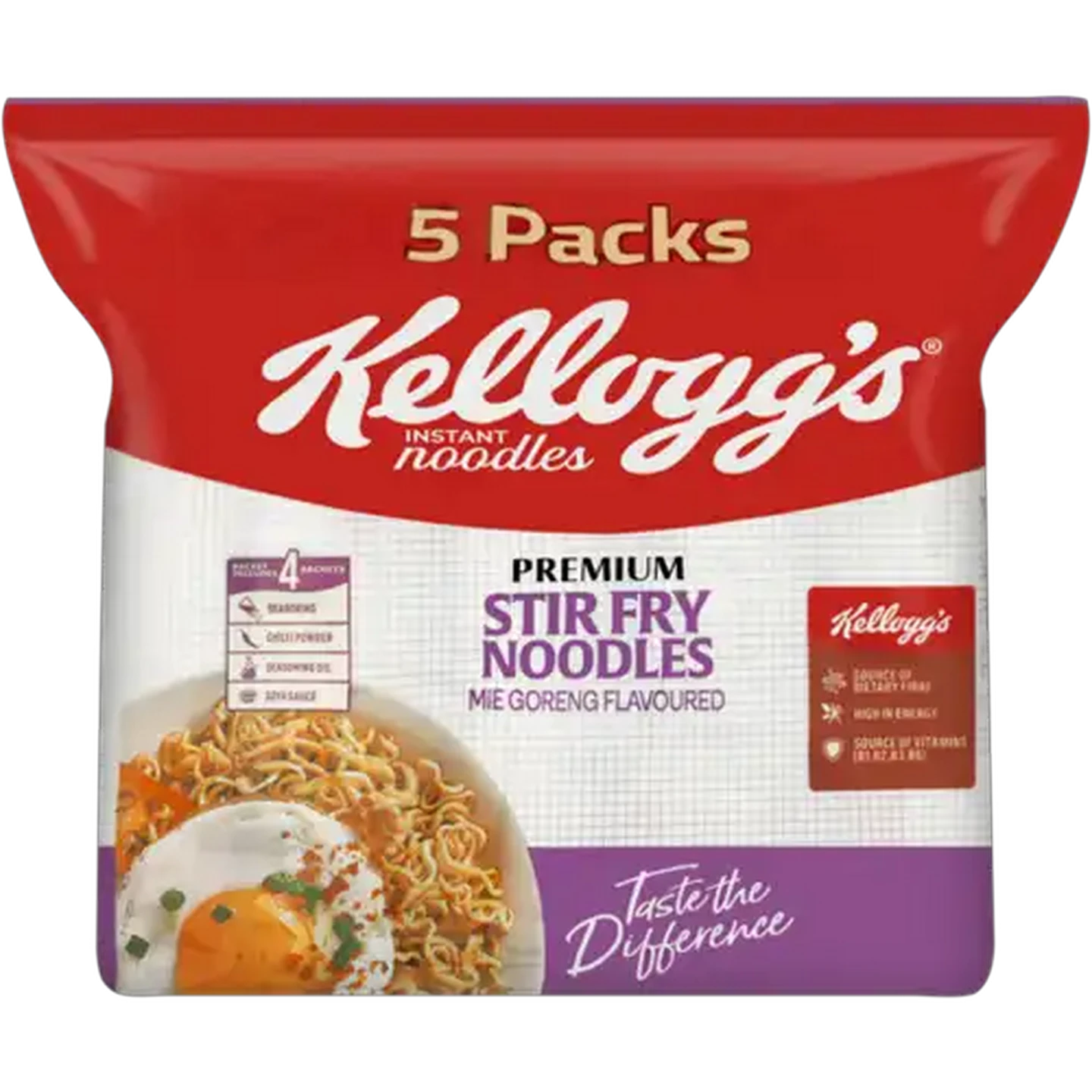 Image of Kellogg's Mie Goreng Flavoured Premium Stir Fry Noodles 5 x 80g