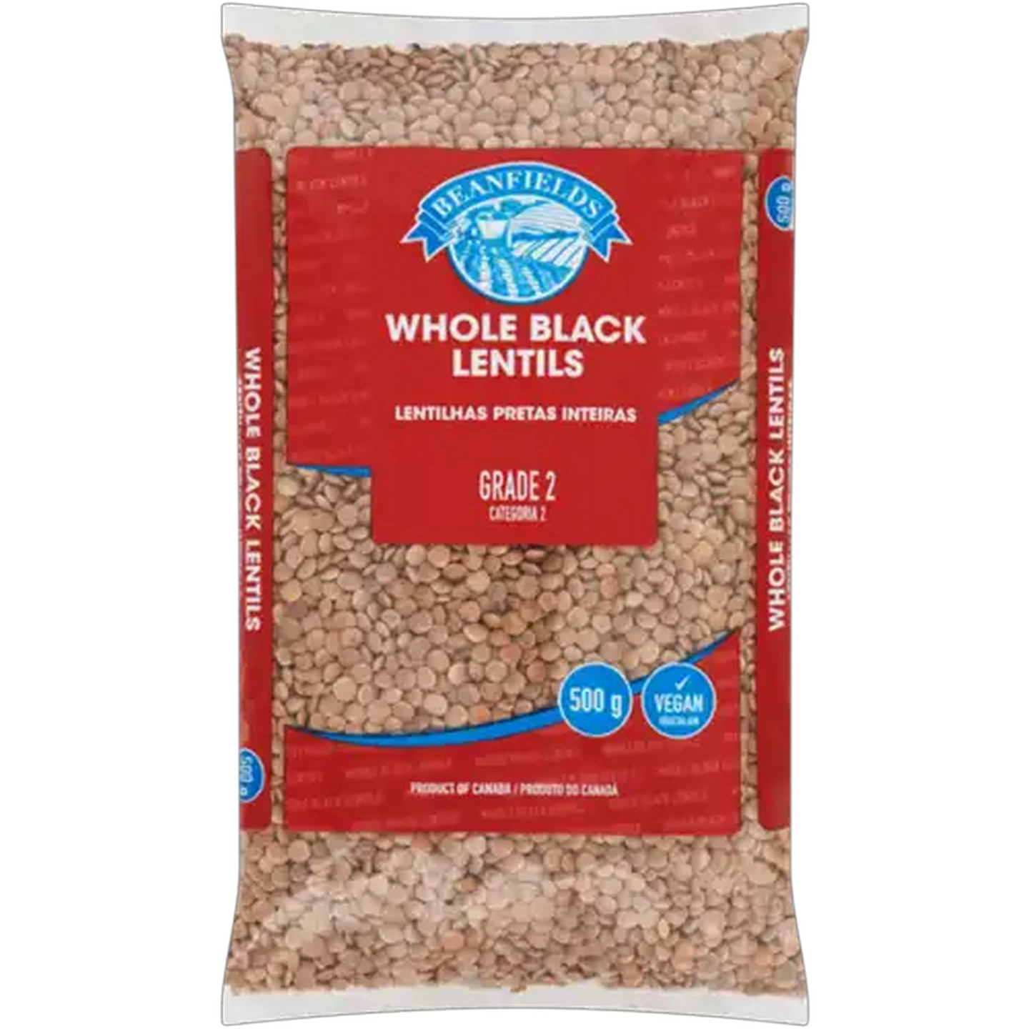 Image of Beanfields Whole Black Lentils 500g