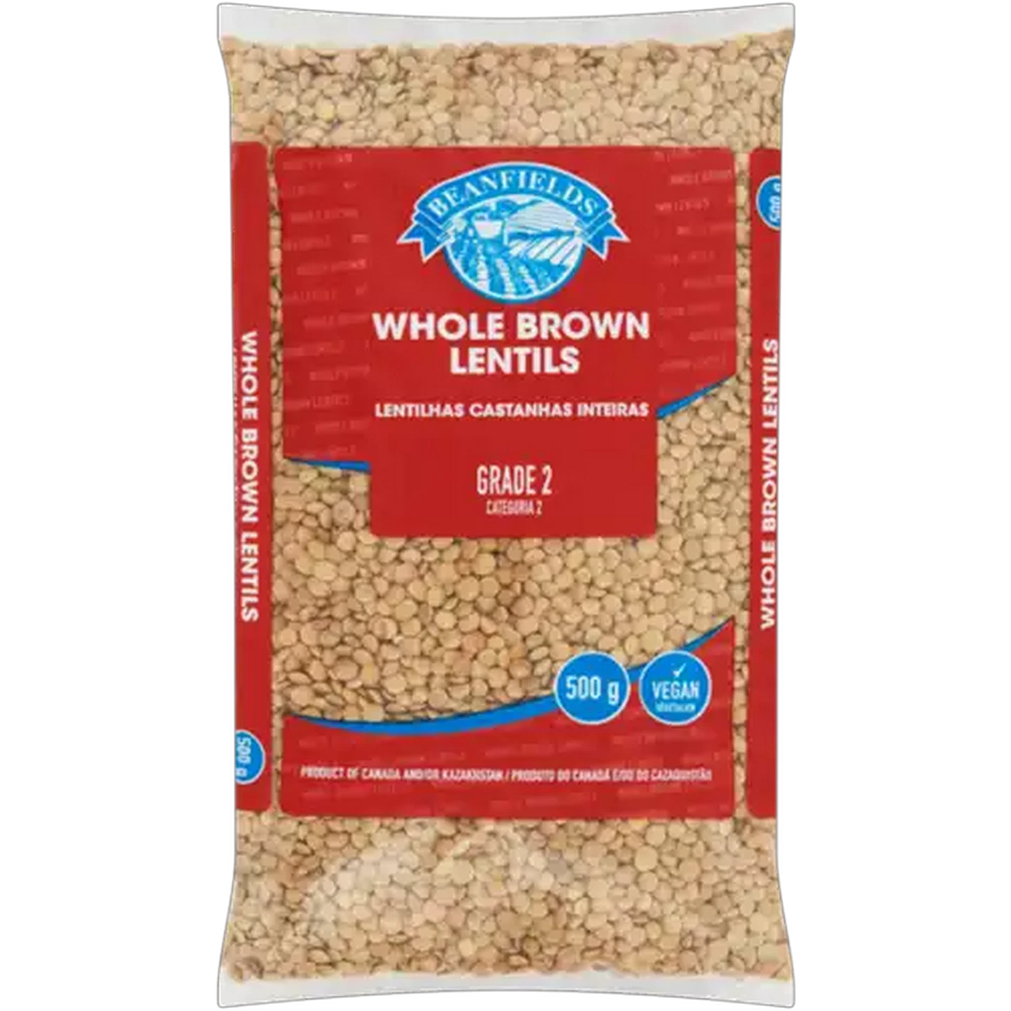 Image of Beanfields Whole Brown Lentils 500g