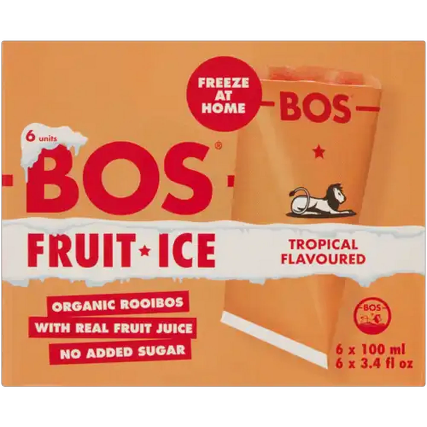 Image of BOS Tropical Flavoured Fruit Ice 6 x 100ml