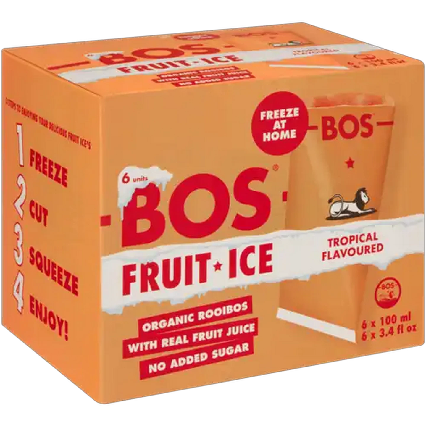 Image of BOS Tropical Flavoured Fruit Ice 6 x 100ml