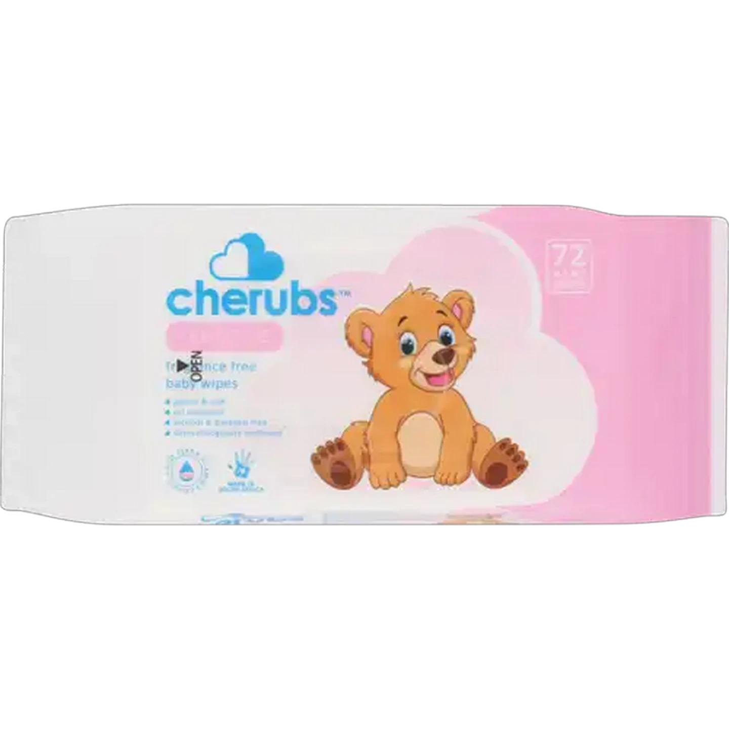 Image of Cherubs Sensitive Fragrance Free Baby Wipes 72 Pack