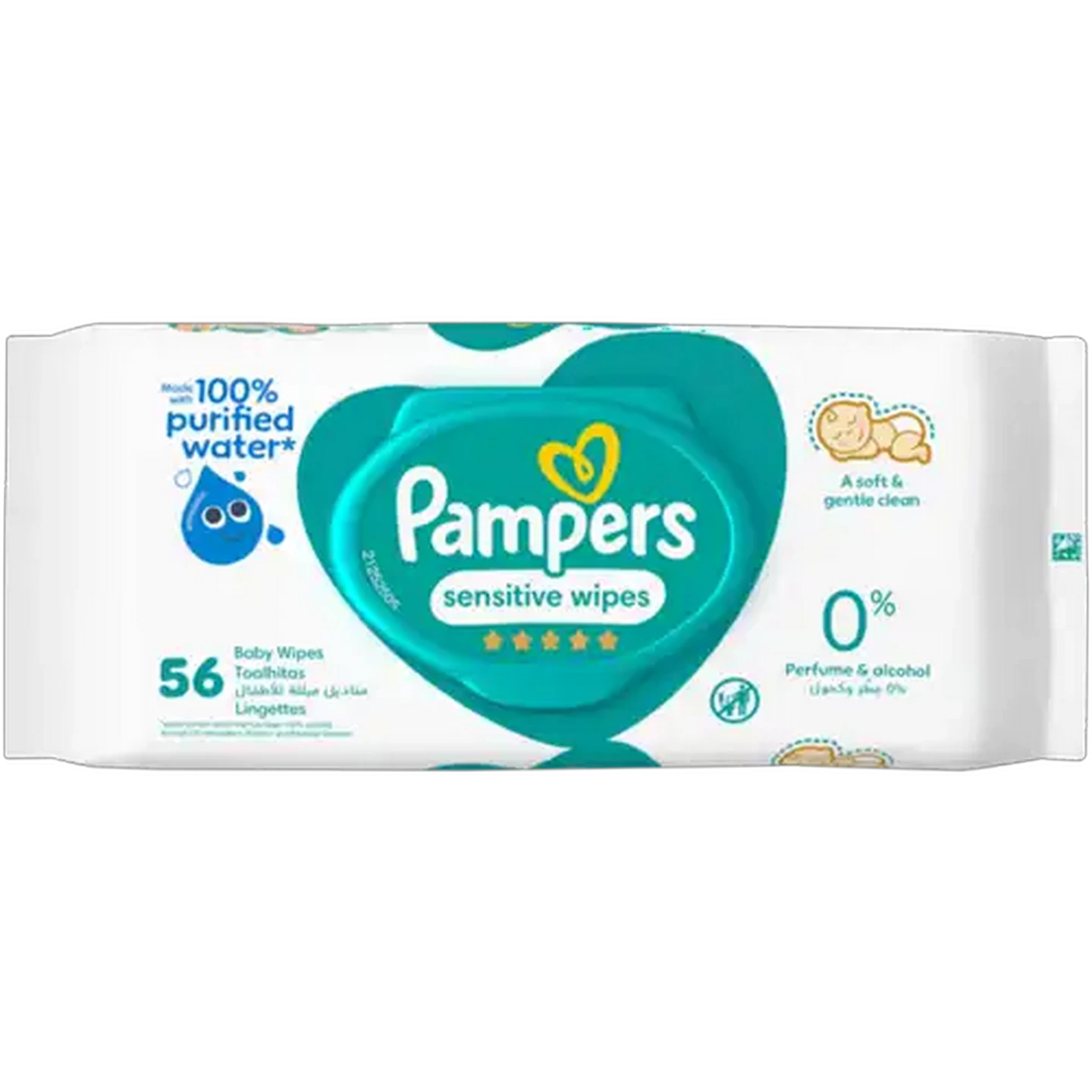 Image of Pampers Sensitive Baby Wipes 56 Pack