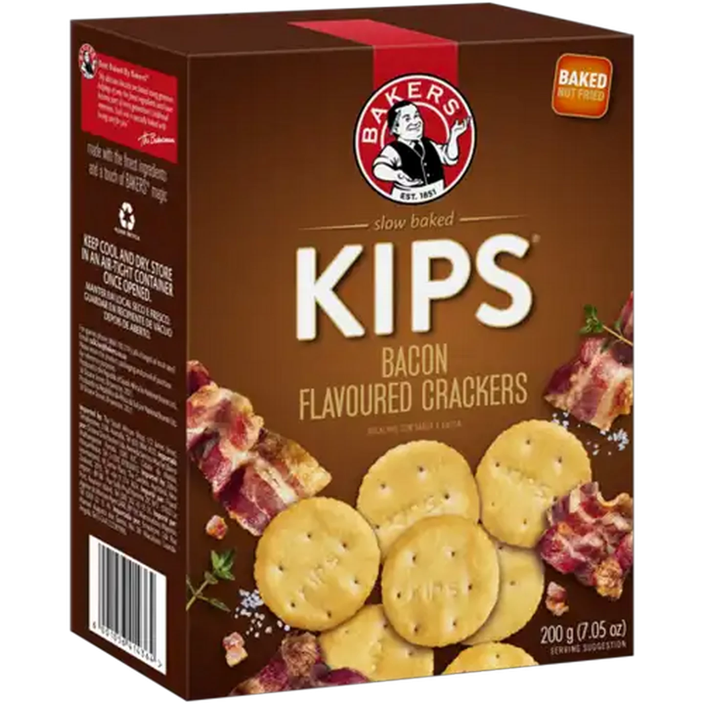 Image of Bakers Kips Bacon Flavoured Crackers 200g
