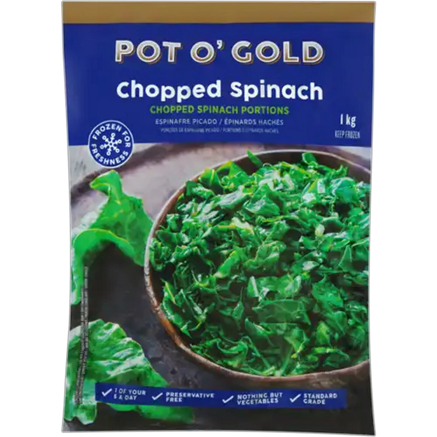 Image of Pot O' Gold Frozen Chopped Spinach 1kg