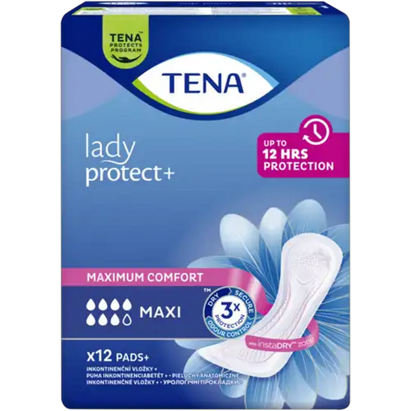Image of TENA Lady Maxi Protect+ Incontinence Pads 12 Pack