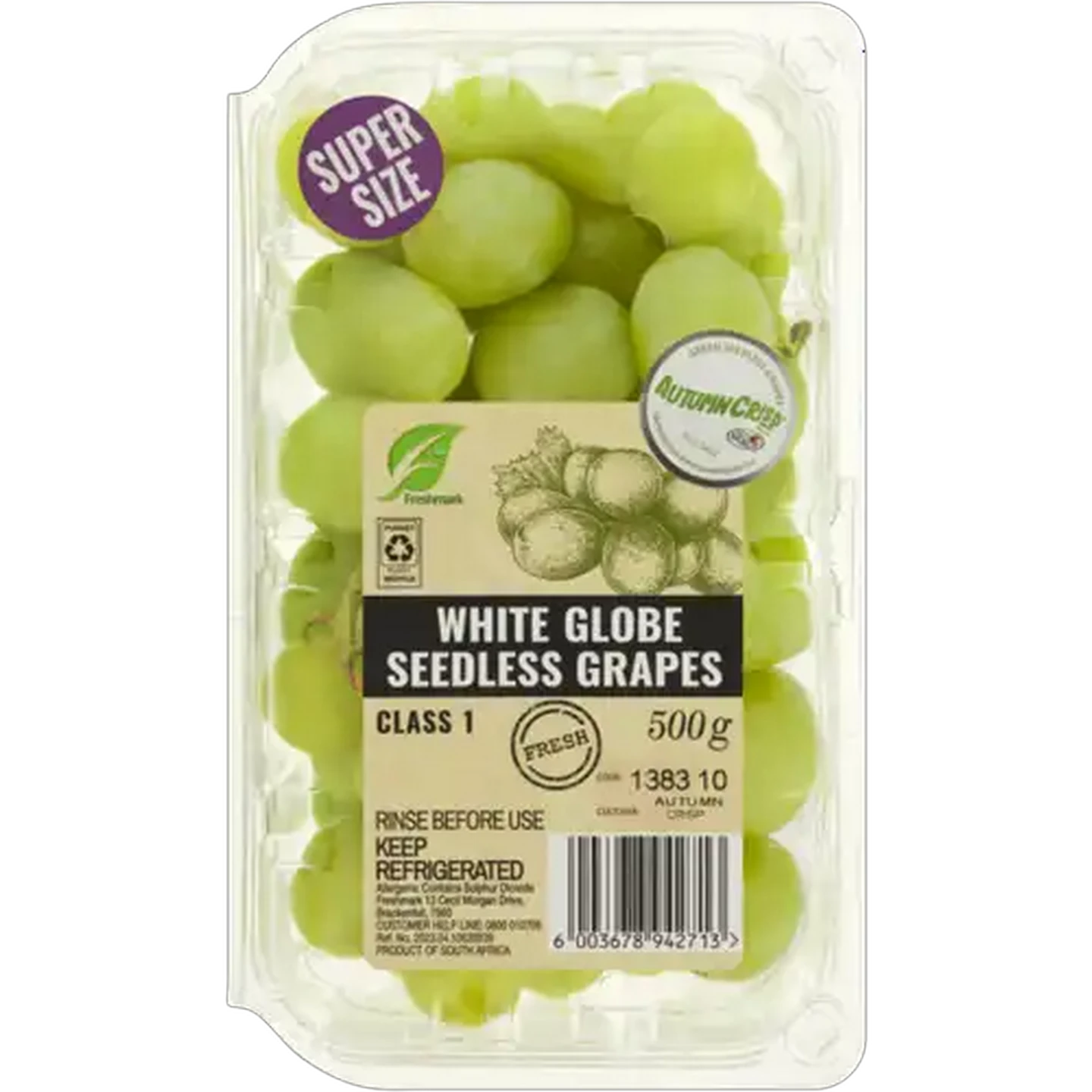 Image of White Globe Seedless Grapes 500g
