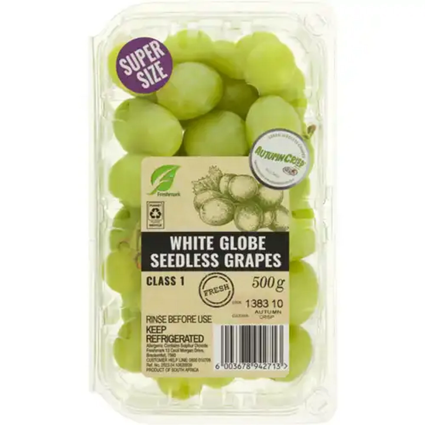 Image of White Globe Seedless Grapes 500g
