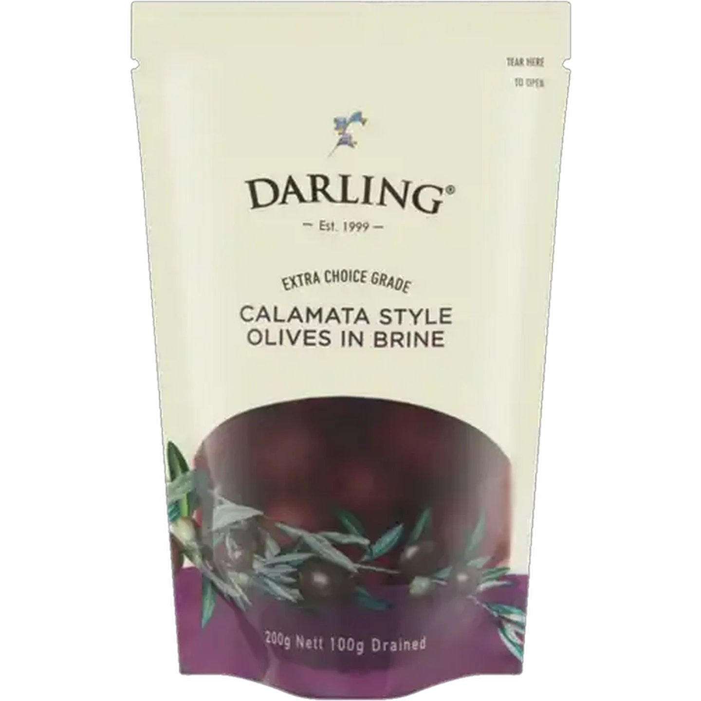 Image of Darling Olives Calamata Style Olives in Brine 200g