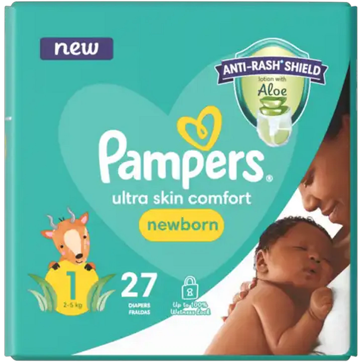 Image of Pampers Size 1 2-5kg Newborn Disposable Nappies 27 Pack