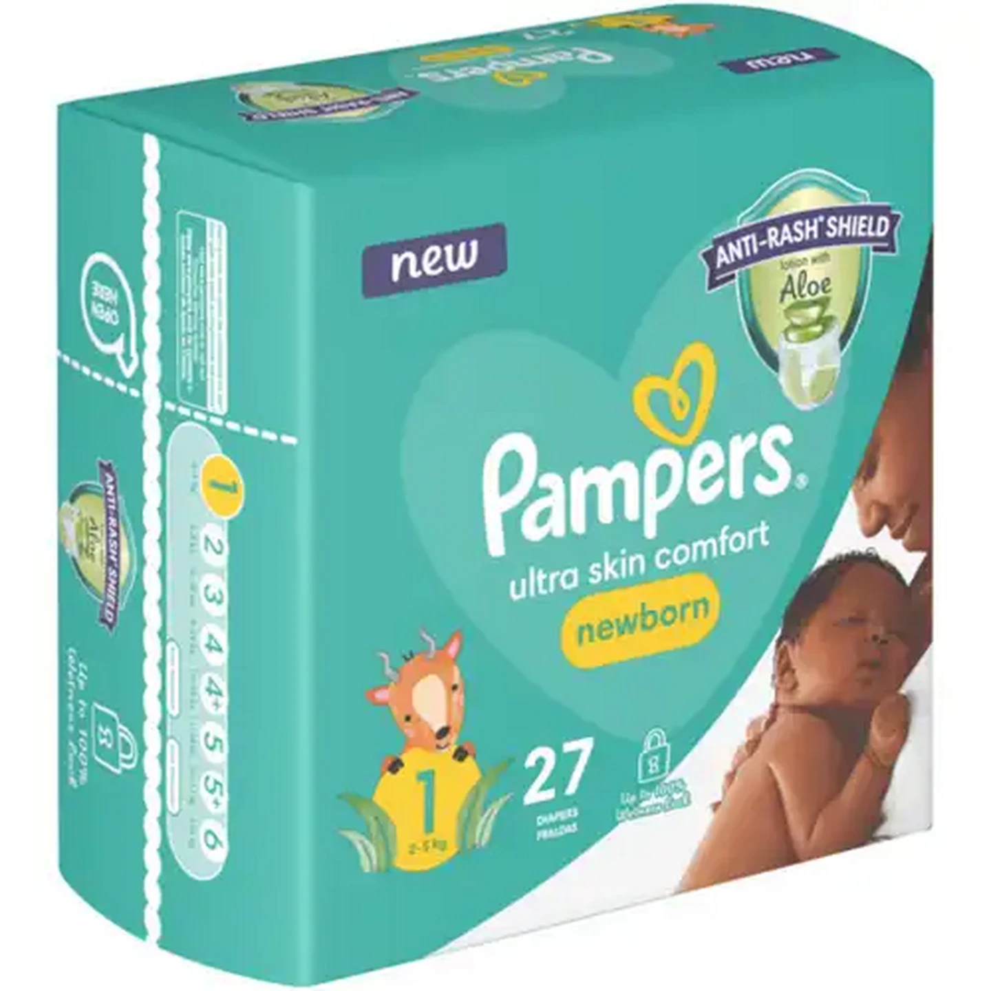 Image of Pampers Size 1 2-5kg Newborn Disposable Nappies 27 Pack