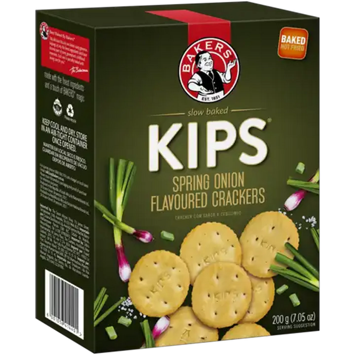 Image of Bakers Kips Spring Onion Flavoured Crackers 200g