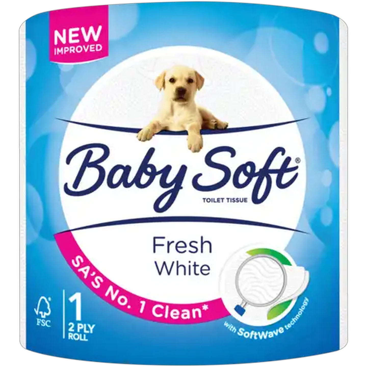 Image of Baby Soft Fresh White 2 Ply Toilet Tissue Roll