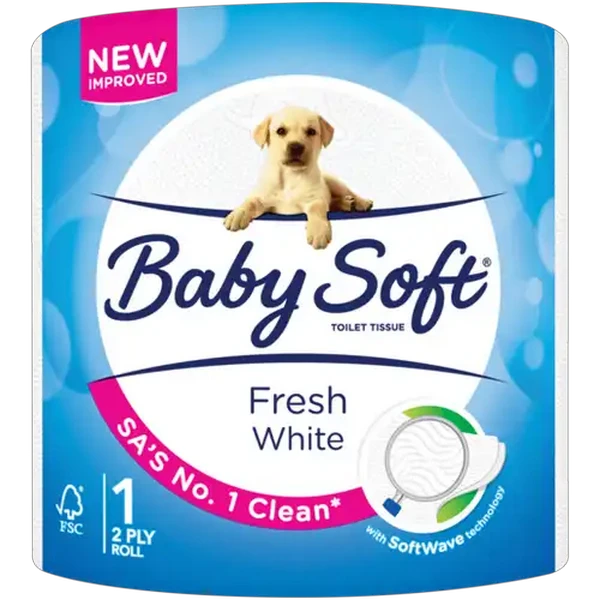 Baby Soft Fresh White 2 Ply Toilet Tissue Roll