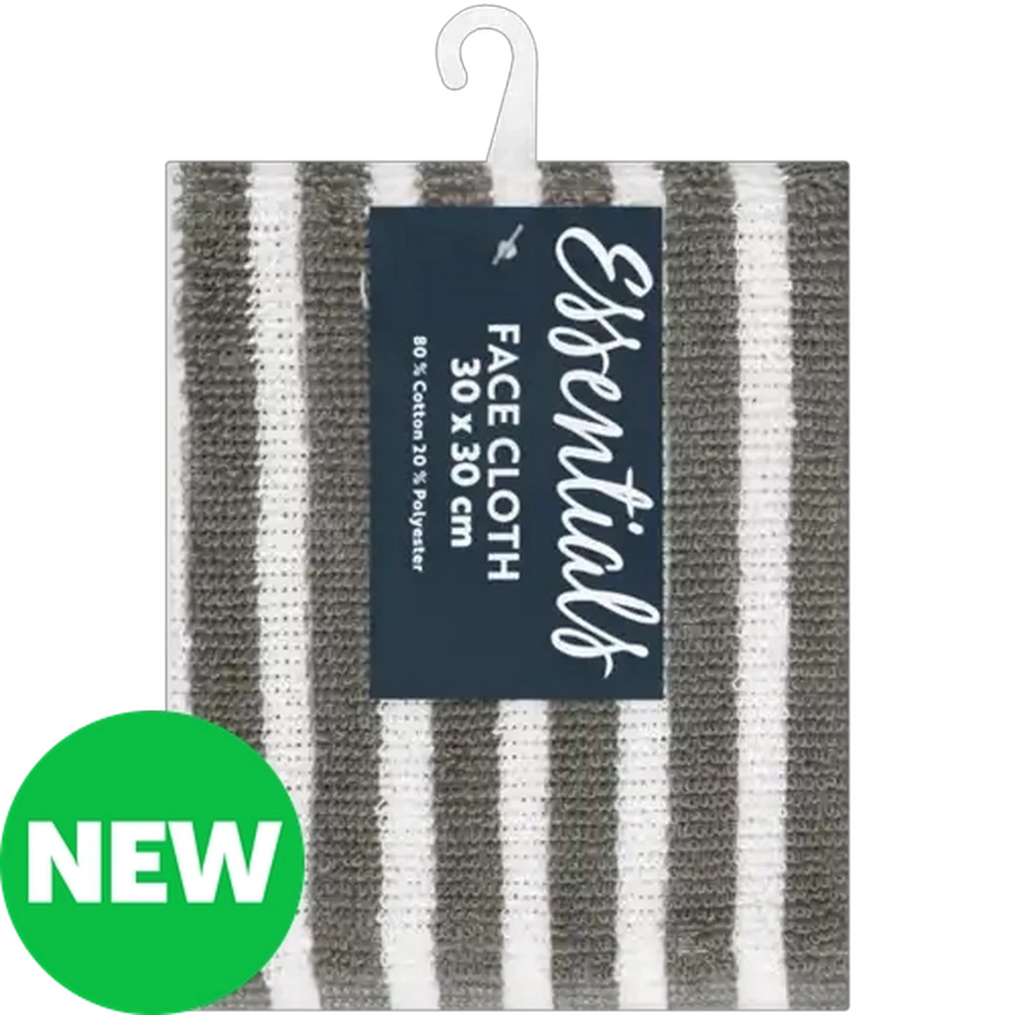 Image of Essentials Cubana Stripe Face Cloth 300mm x 300mm (Colour May Vary)