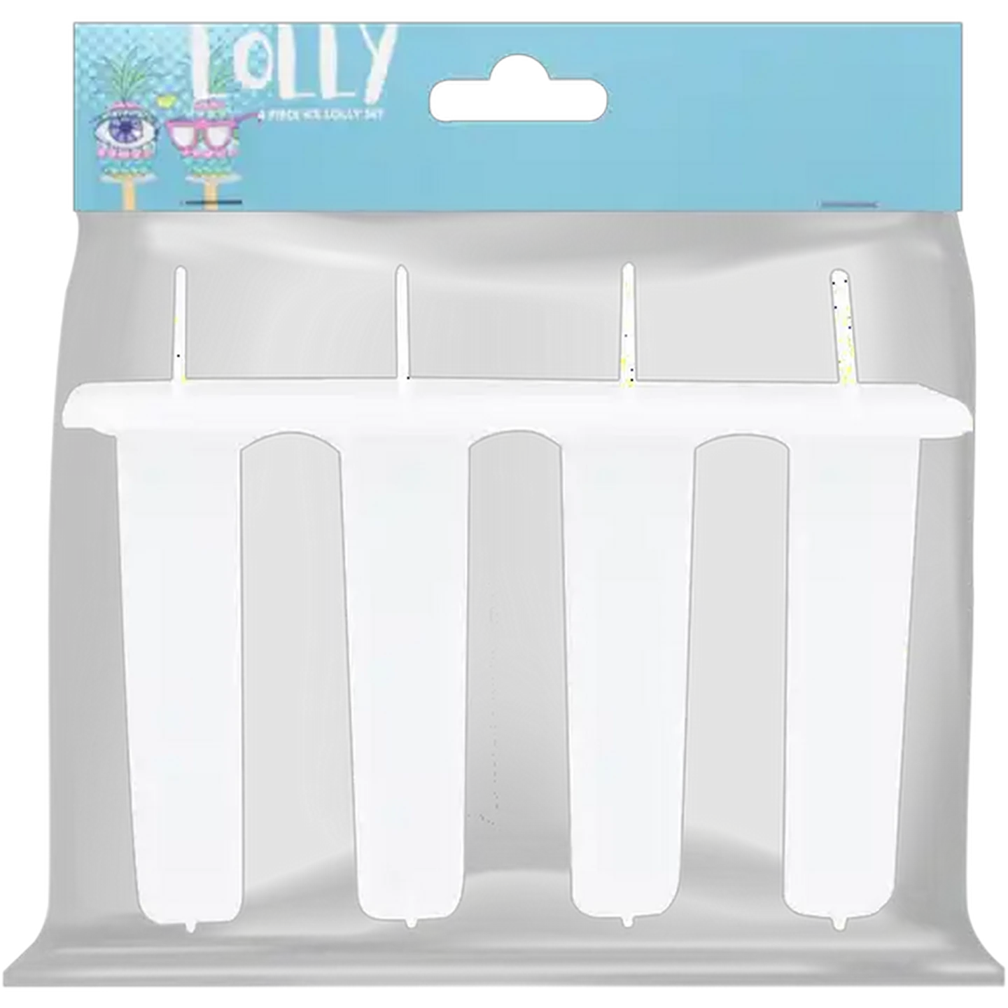 Image of Lolly White Classic Ice Lolly Mould Set 4-Piece