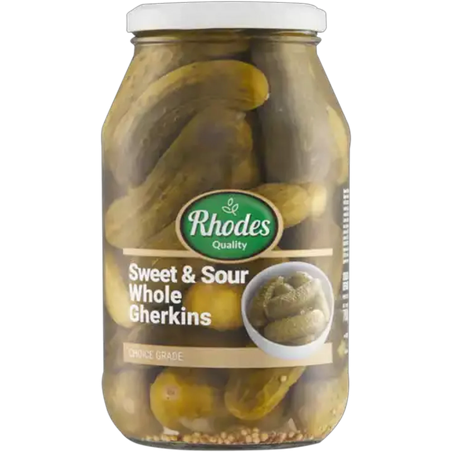 Image of Rhodes Quality Sweet & Sour Whole Gherkins 780g