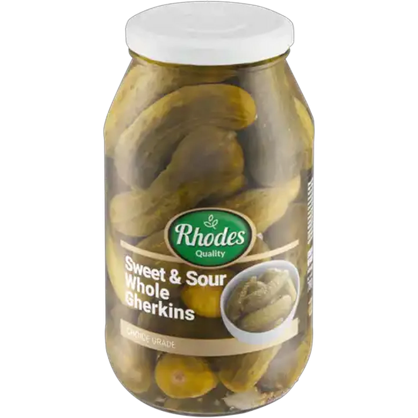 Image of Rhodes Quality Sweet & Sour Whole Gherkins 780g