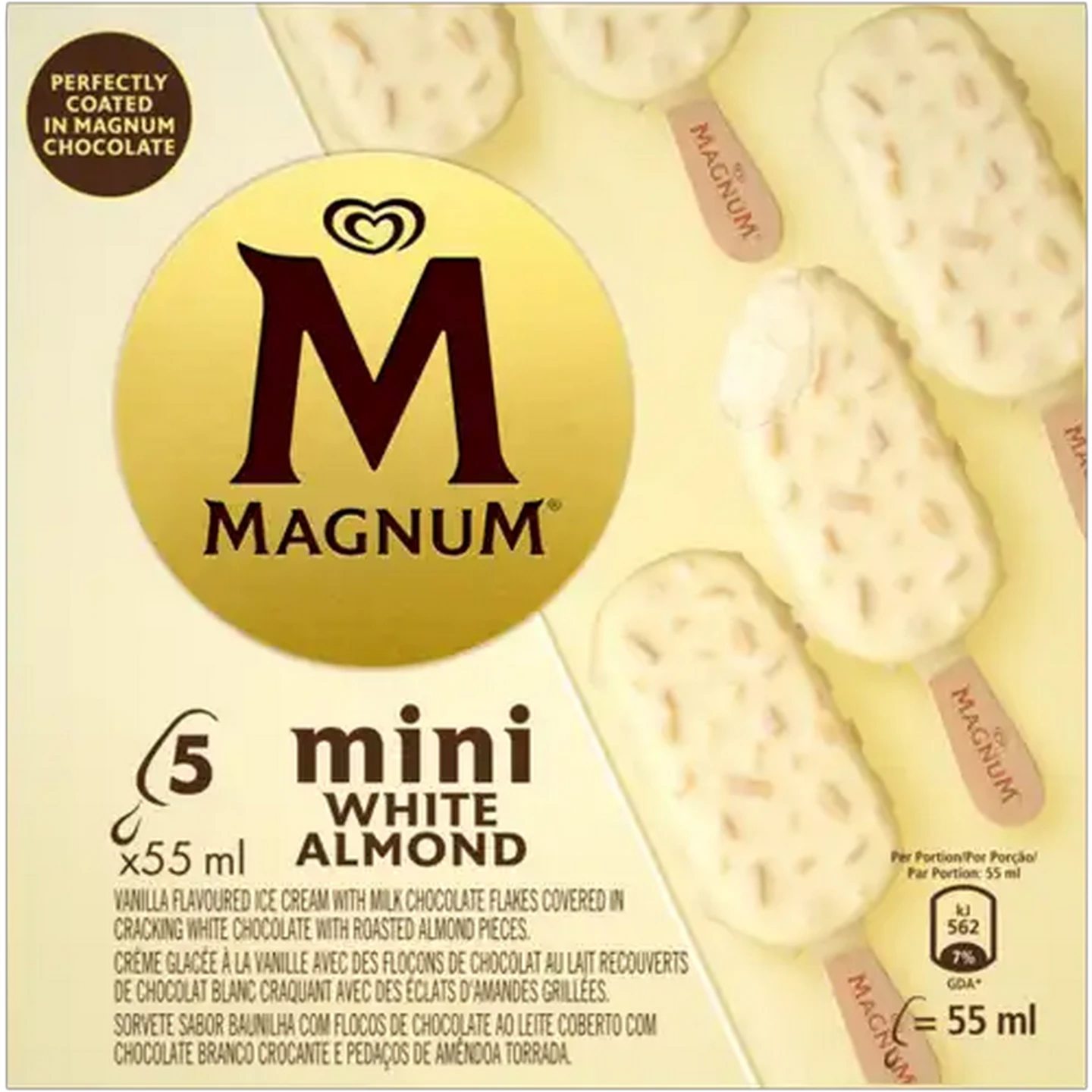 Image of Magnum Mini Almond White Ice Cream 5s