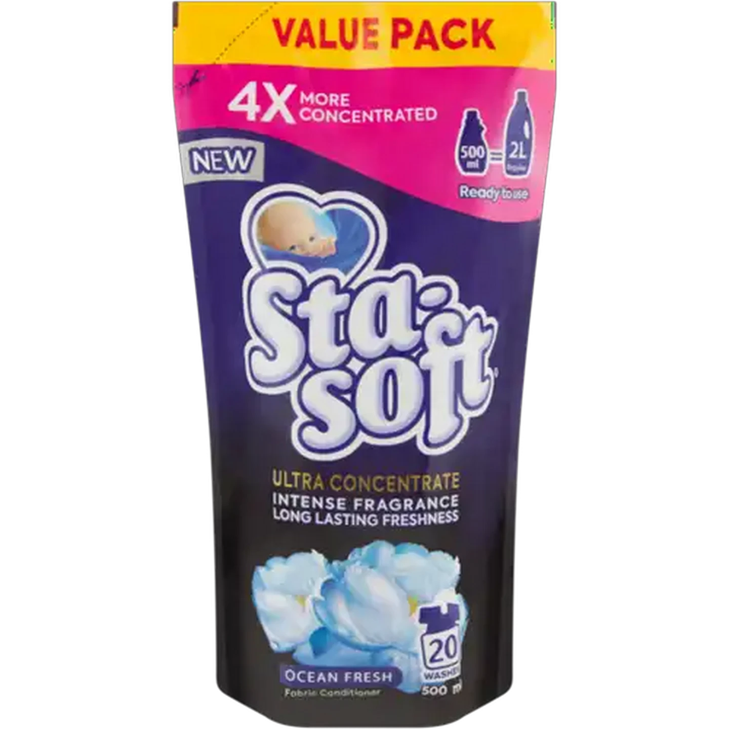 Image of Sta-soft Ultra Concentrate Ocean Fresh Fabric Softener Value Pack 500ml