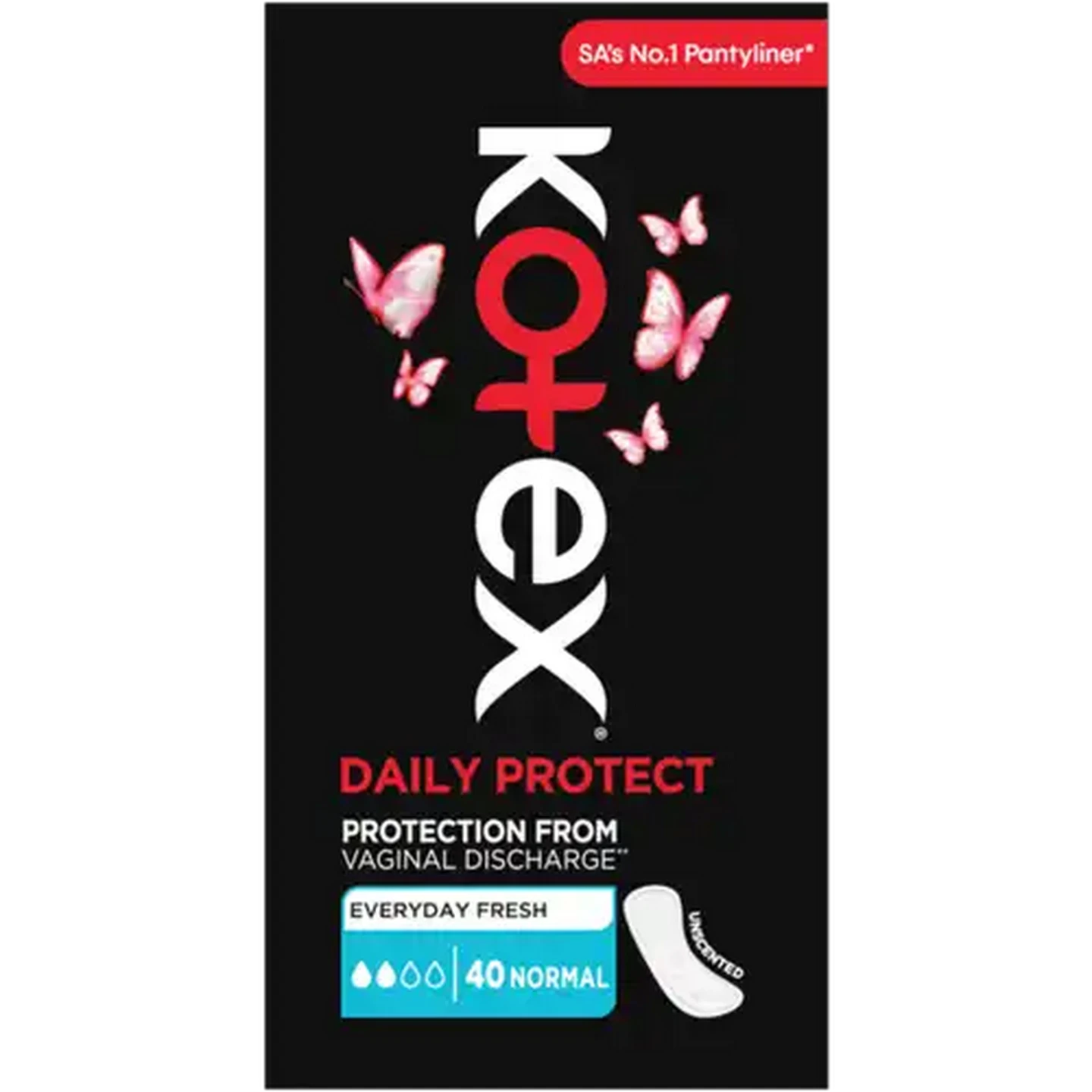 Image of Kotex Normal Daily Protect Unscented Pantyliners 40 Pack
