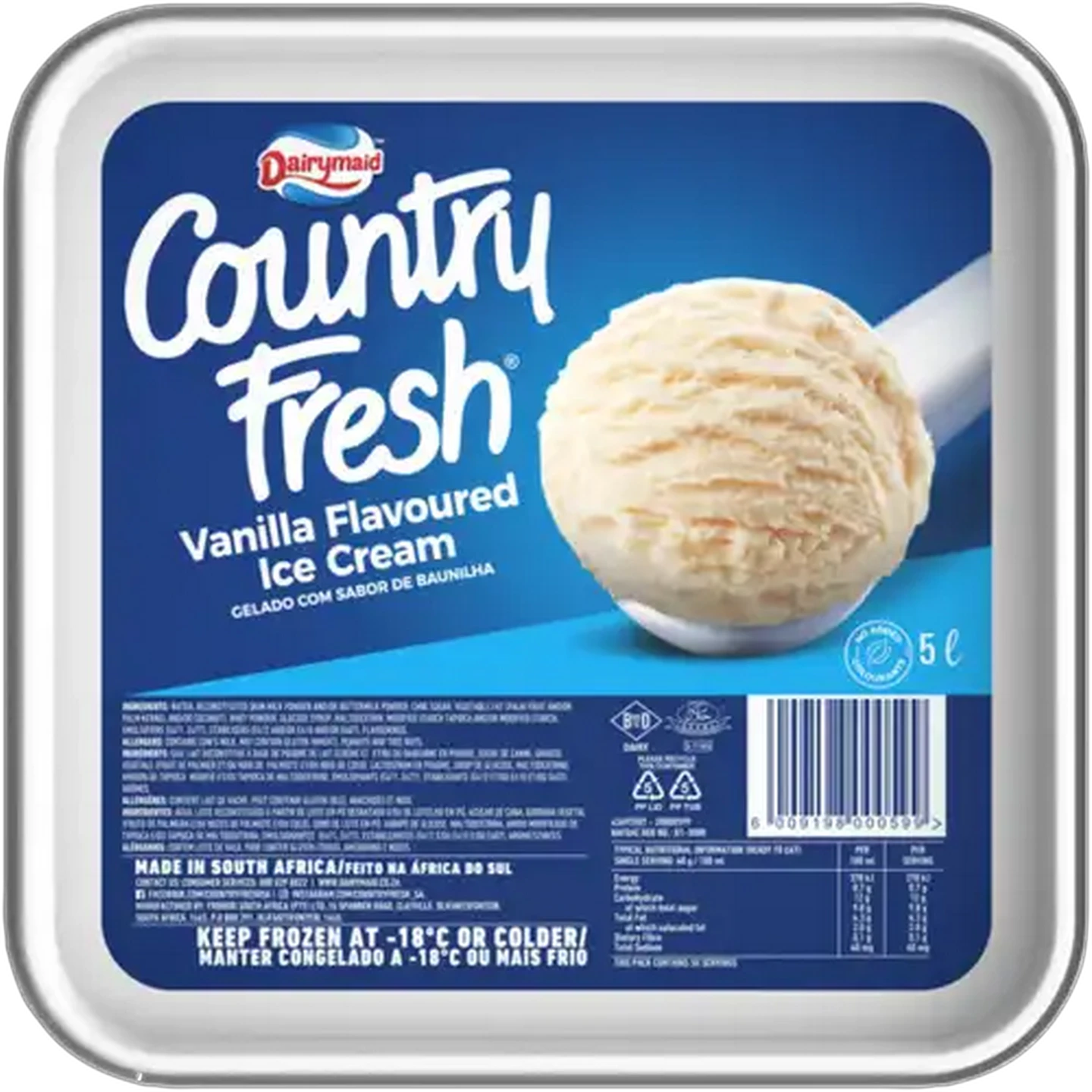 Image of Dairymaid Country Fresh Vanilla Flavoured Ice Cream 5L