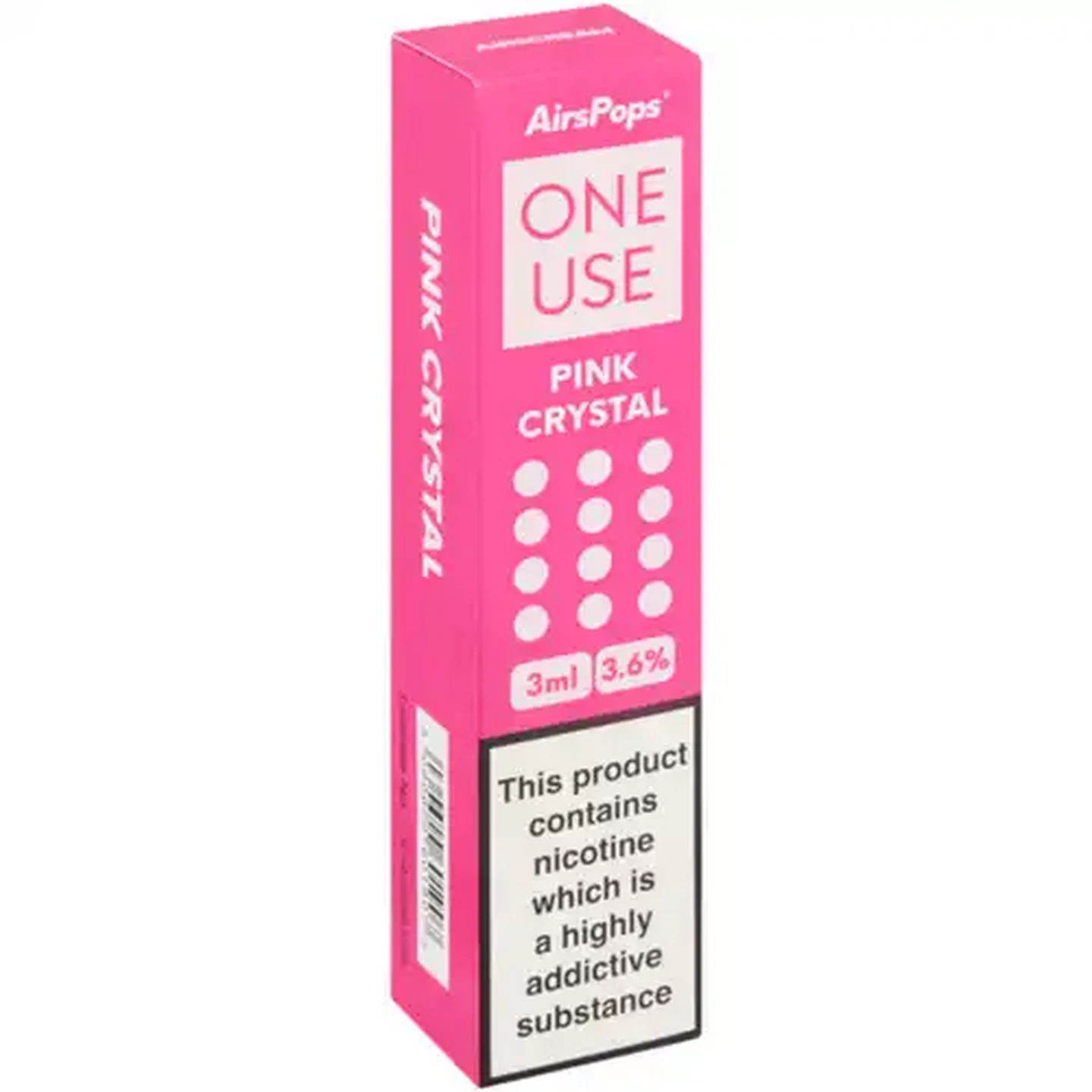 Image of AirsPops ONE USE Pink Crystal 3.6% Disposable Vape 3ml (Non-Refundable. Non-Returnable.)