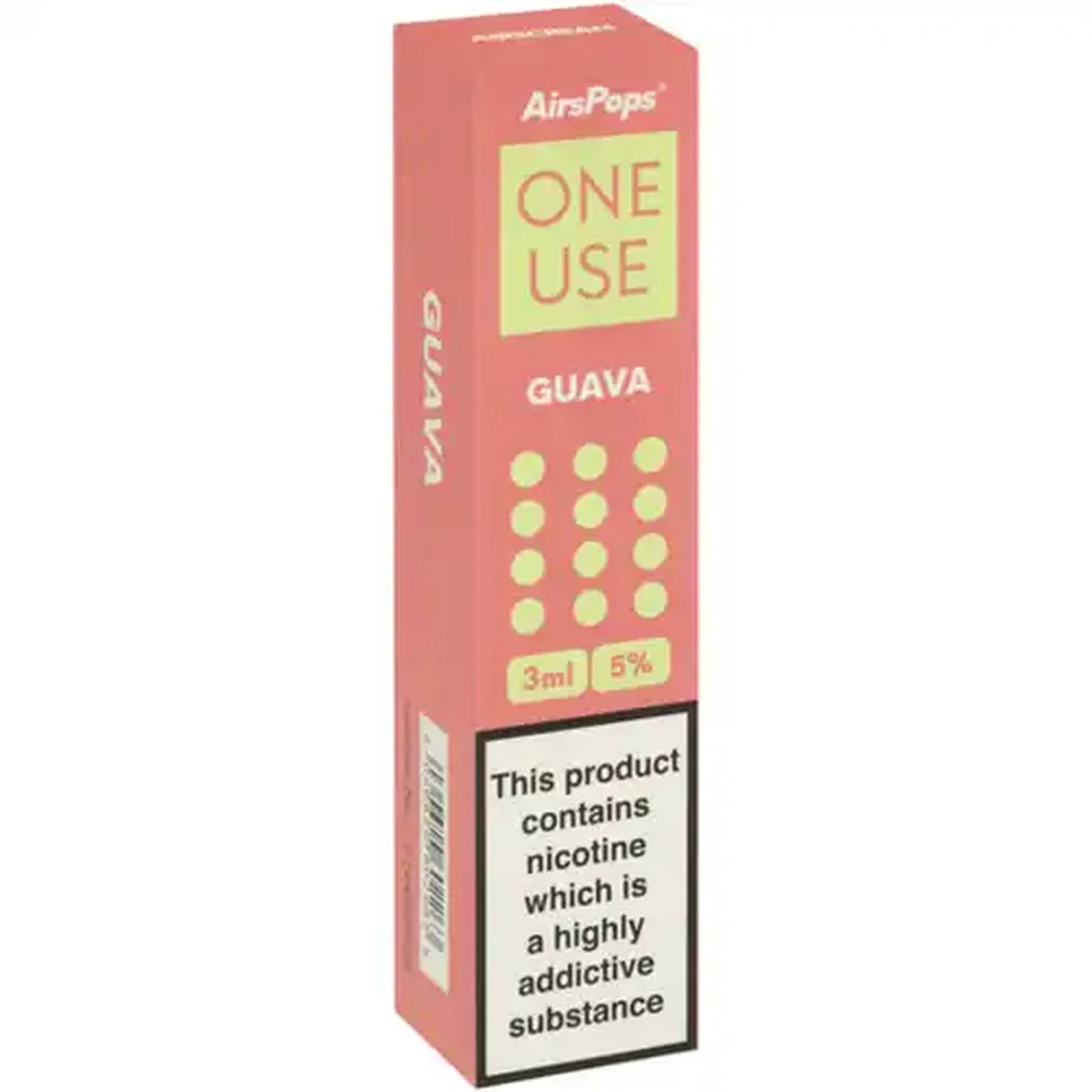 Image of AirsPops ONE USE Guava 5% Disposable Vape 3ml (Non-Refundable. Non-Returnable.)