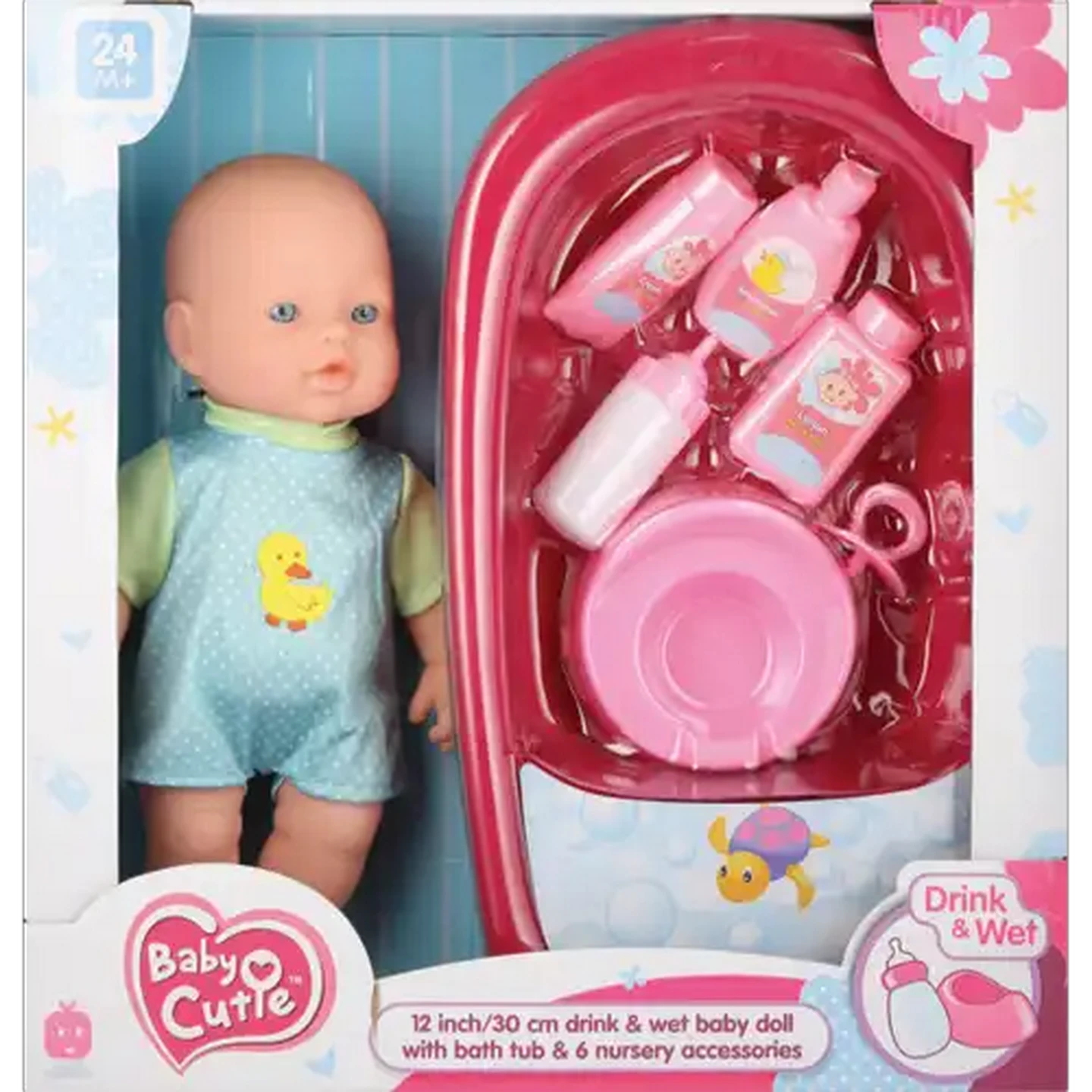 Image of Baby Cutie Nia Doll Box With Bath 30cm