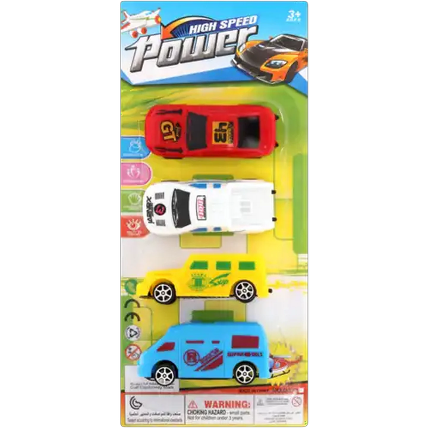 Image of High Speed Plastic Car Set 4 Piece