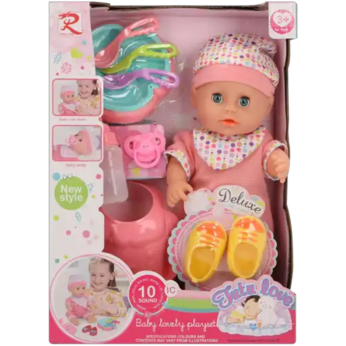 Image of Tutu Love Deluxe Speaking Baby Doll Play Set 10 Piece