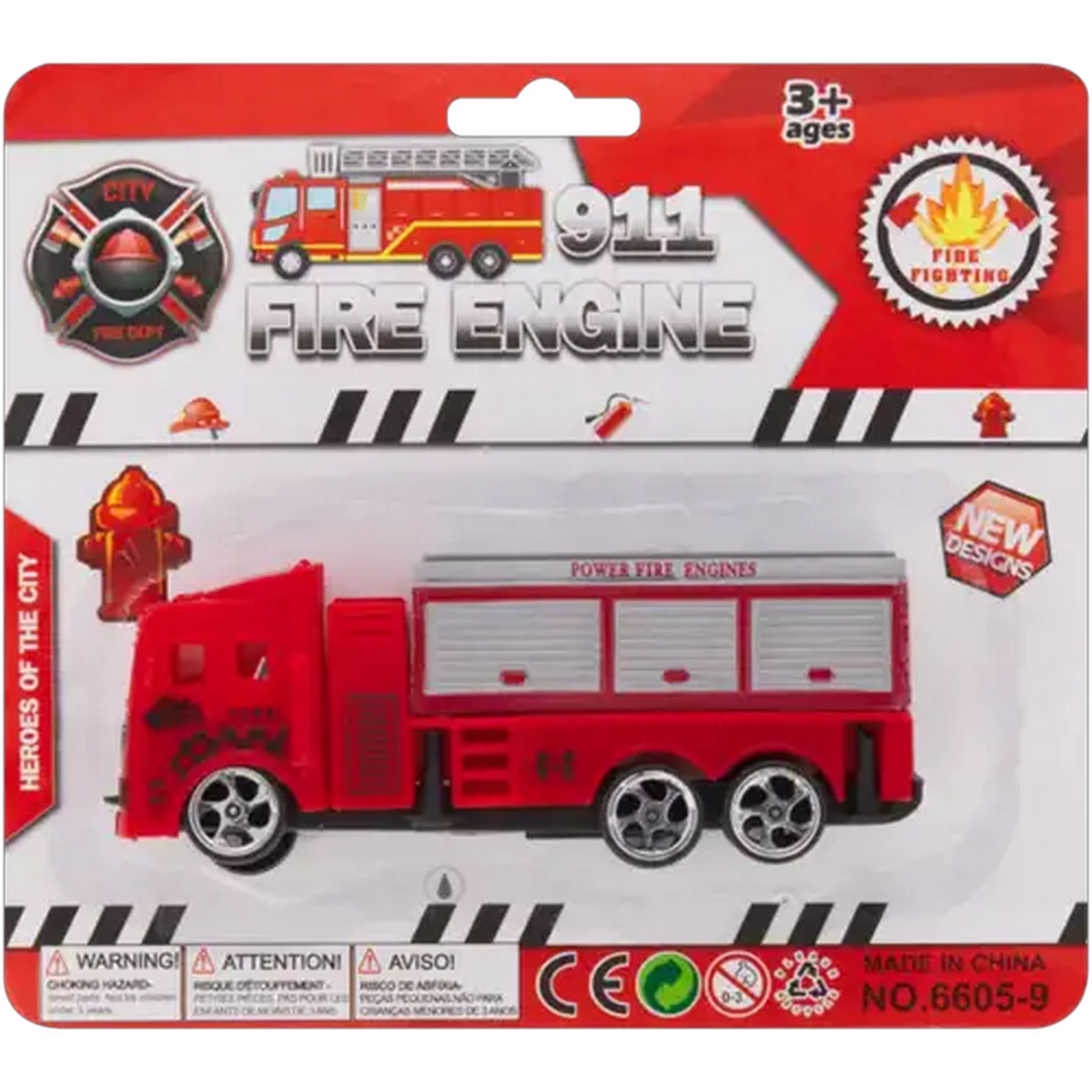 Image of Friction Toy Fire Truck 14cm (Type May Vary)